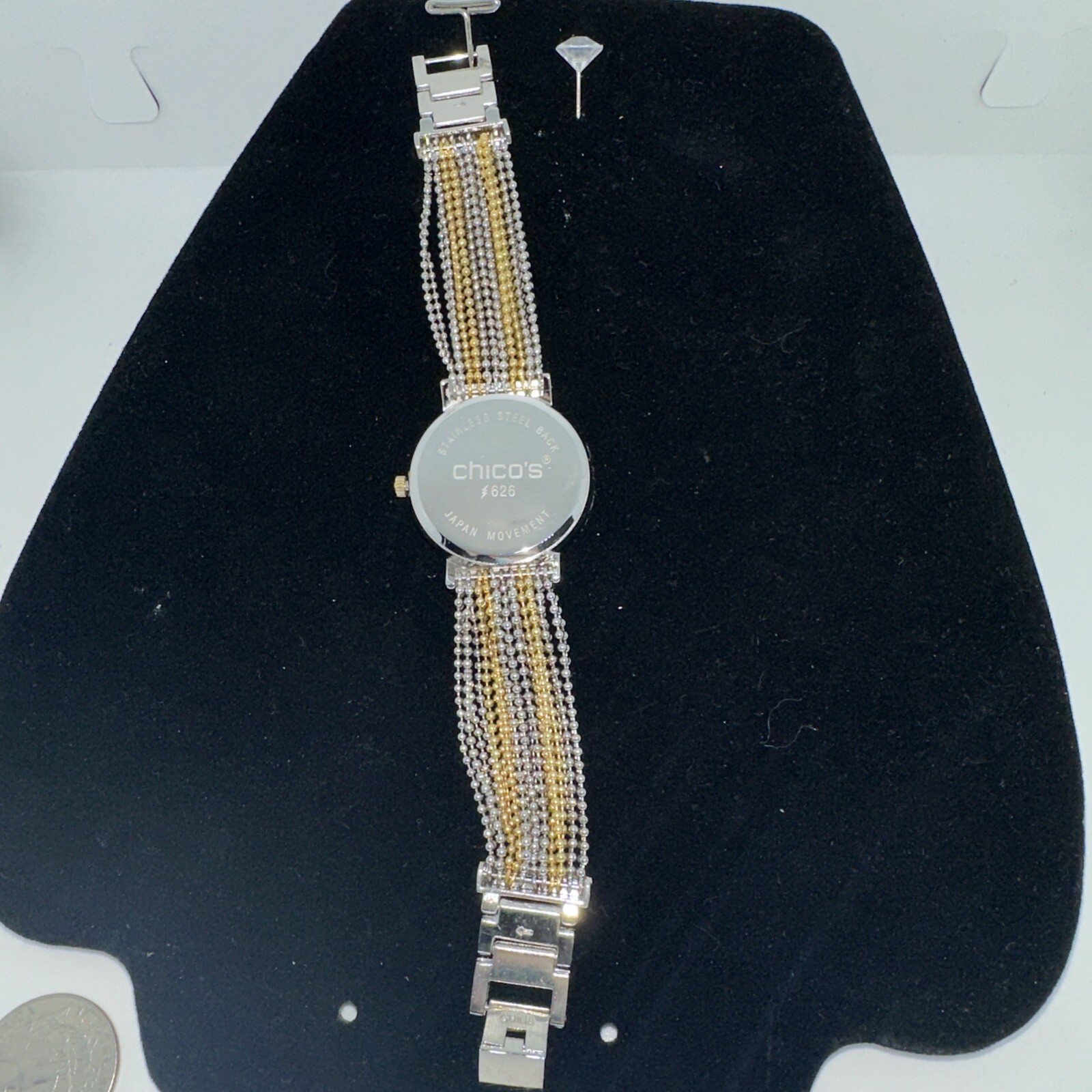 Chico’sp Multi-strand Gold & Silver Tone Ball Chain Watch Can Be Sized.