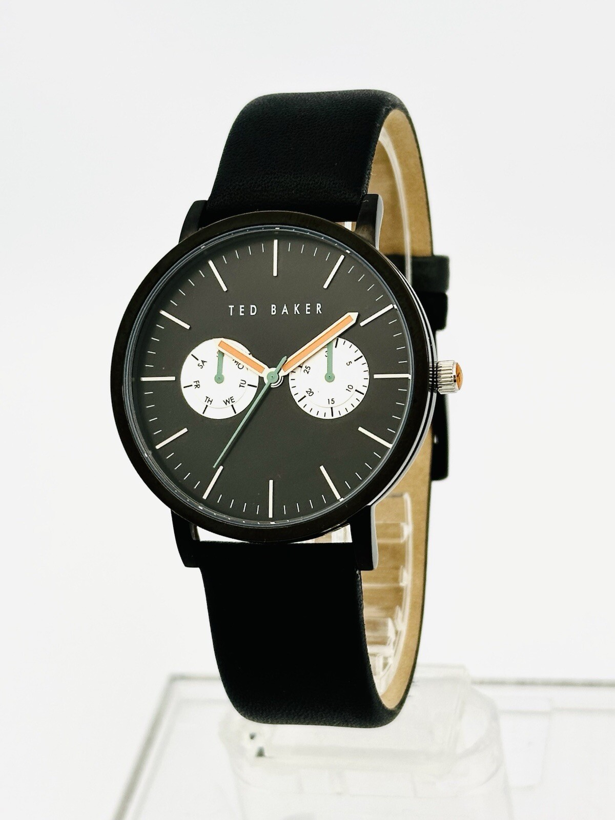Ted Baker TE1096 SMART CASUAL Black Multi-Function Black Leather Strap Watch