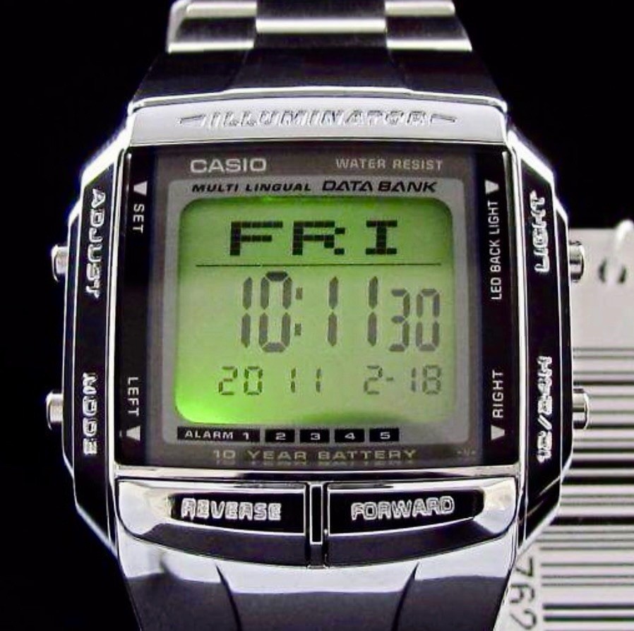 Casio DB360-1A DataBank Wrist Watch Silver 10 Year Battery