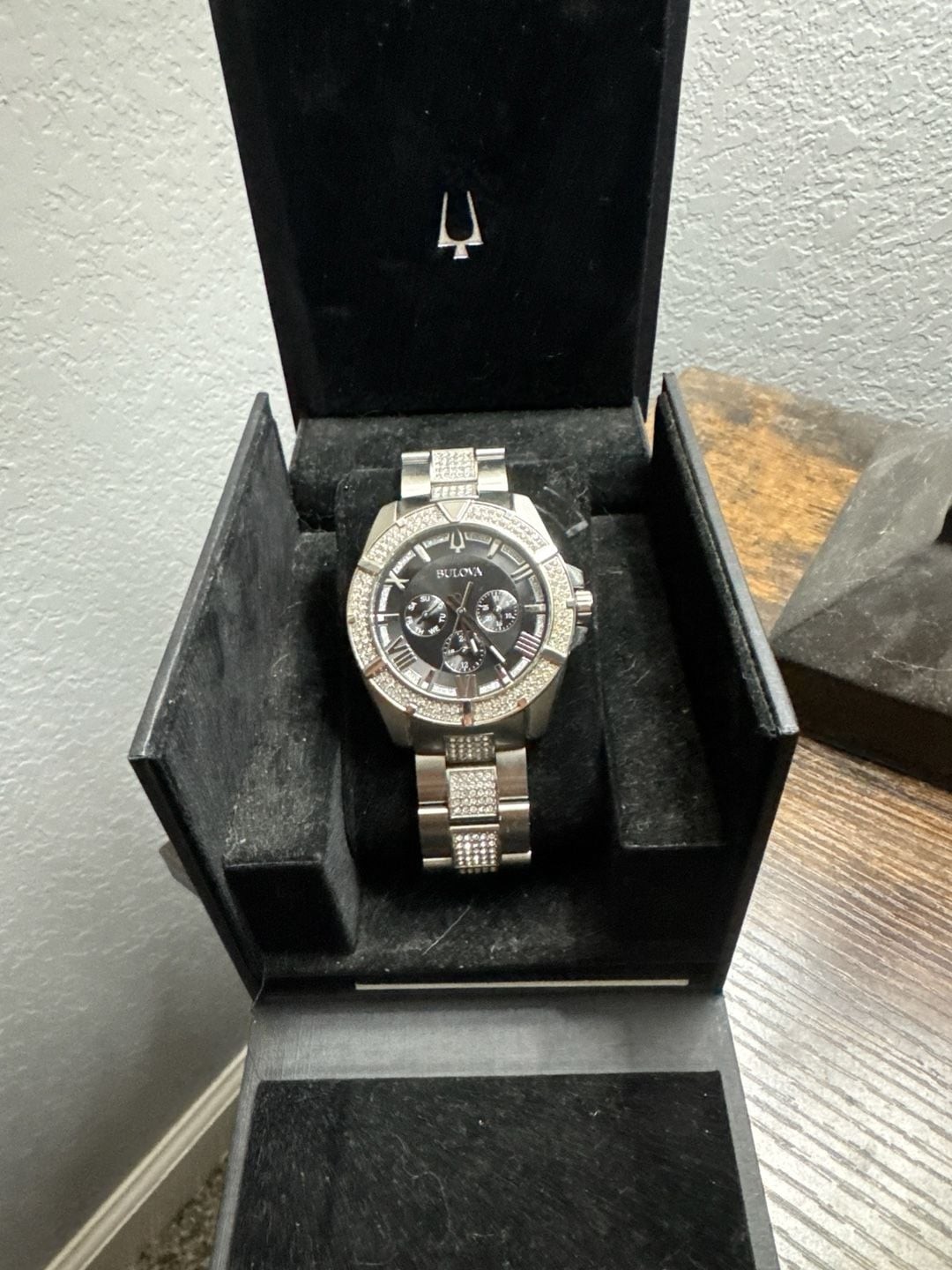 Bulova Octava Crystal Silver Tone Men’s Watch 96C125