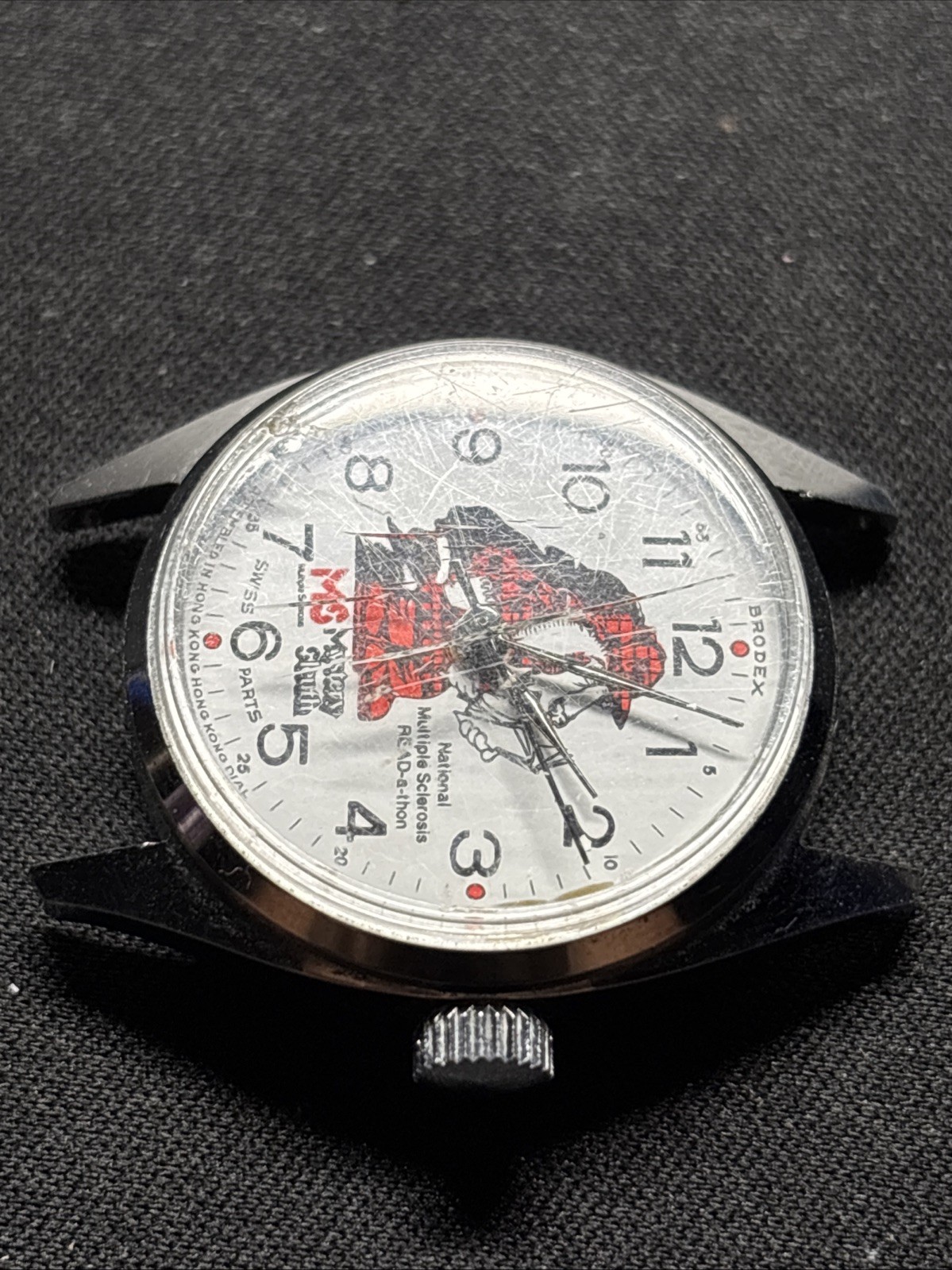 1978 Multiple Sclerosis Mystery Sleuth READ-A-THON Watch WORKS! Wind Up