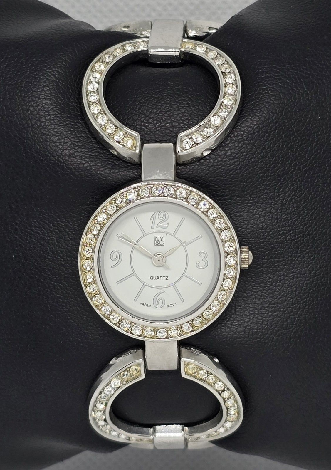 Women’s NY&C Elegant Round Silver Tone Dial Case Link Bracelet Band Watch 13