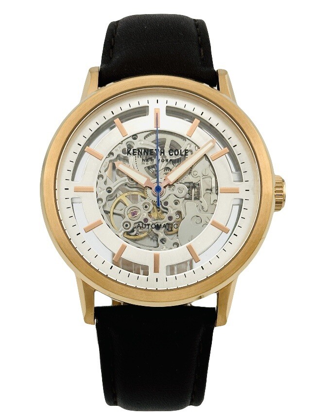Kenneth Cole New York KC10026783 Men’s Rose Gold Automatic Skeleton Dress Watch