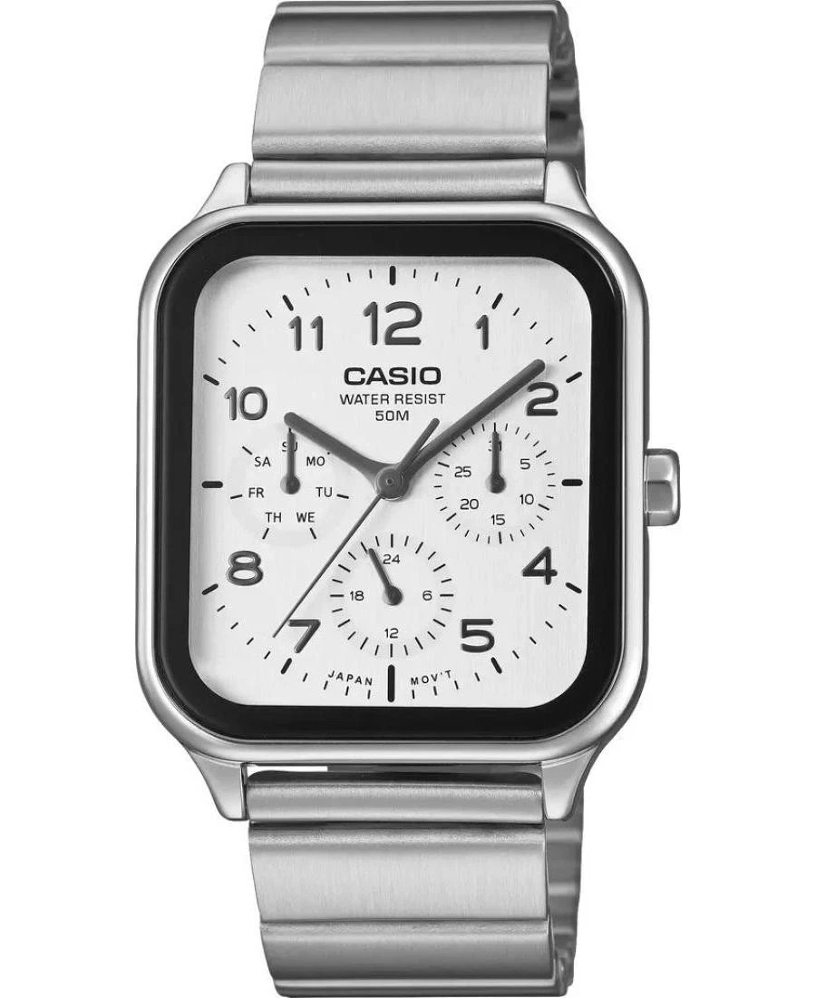 Casio MTP-M306D-7AV Men’s White Dial Stainless Steel Day Date 50M Watch