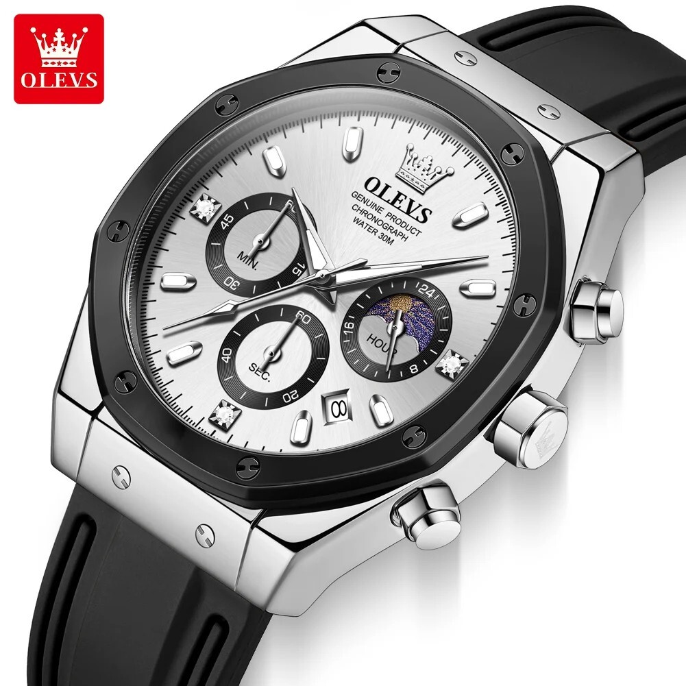 Waterproof Quartz Watch Luminous OLEVS Business Luxury Date Men Men’s Strap
