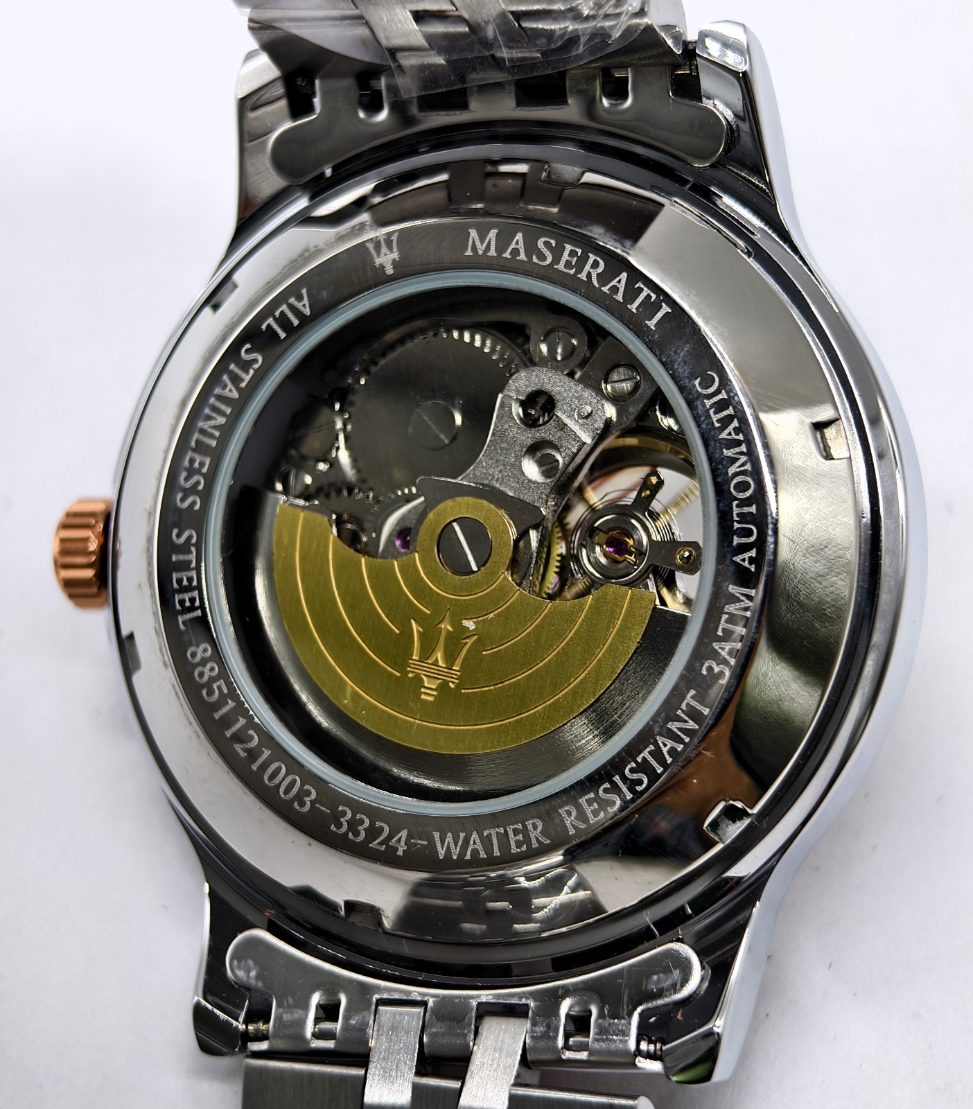 Awesome Maserati Automatic White Dial Dual Tone Band Analog Men’s Wrist Watch