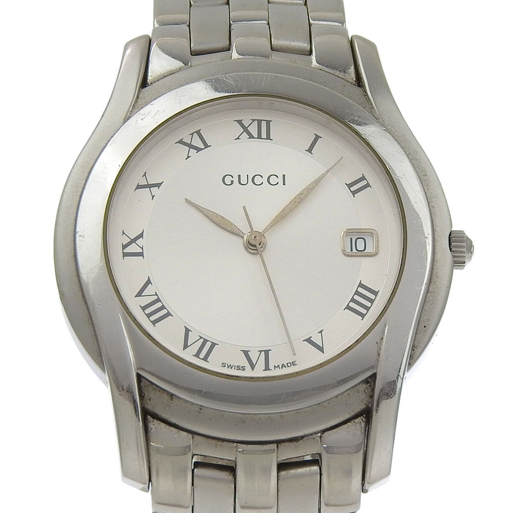 GUCCI Watches 5500M Silver SilverDial Stainless Steel Quartz Analog displa…
