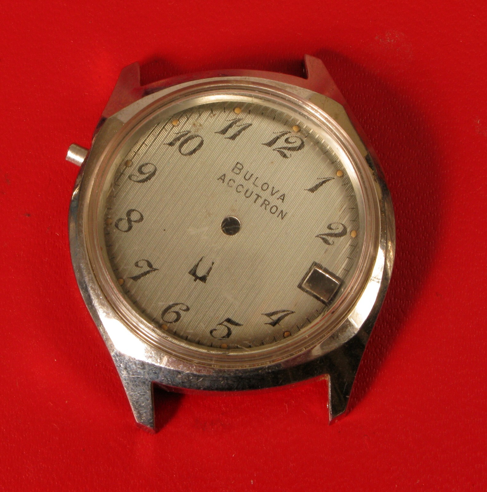 VINTAGE BULOVA ACCUTRON N7 SILVER TONE ORIGINAL CASE DIAL CRYSTAL NOS RARE !!