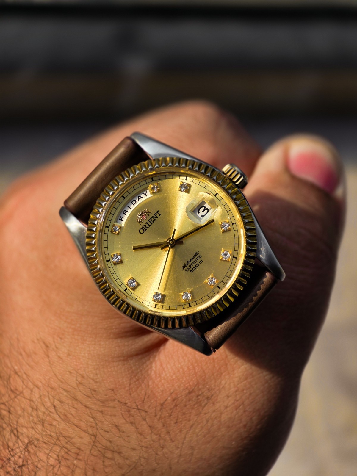 Rare Orient President Day Date Automatic, Gold Dial Two Tone Vintage, limited