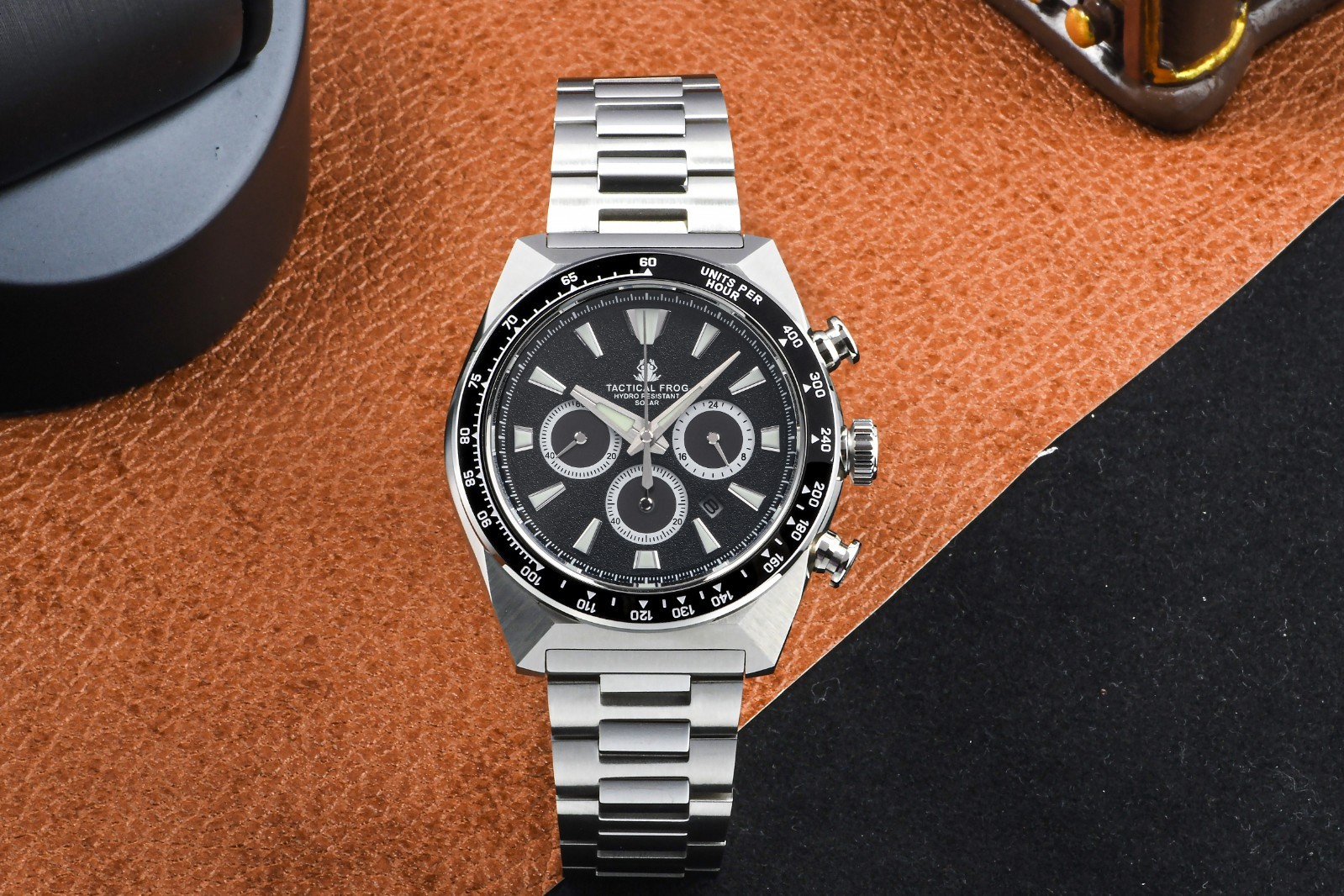 TACTICAL FROG GS VS75 Quartz Solar Chronograph Watch 45.5mm Paul Newman C3 316L