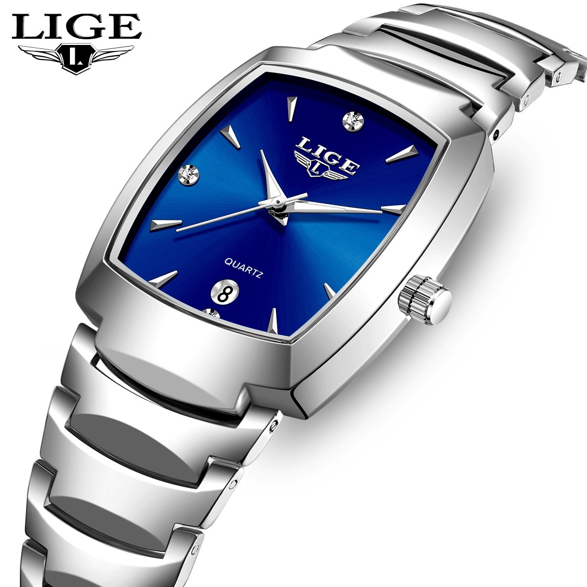 LIGE Ladies Wristwatch Stainless Steel Date 3ATM Waterproof Elegant Quartz Watch