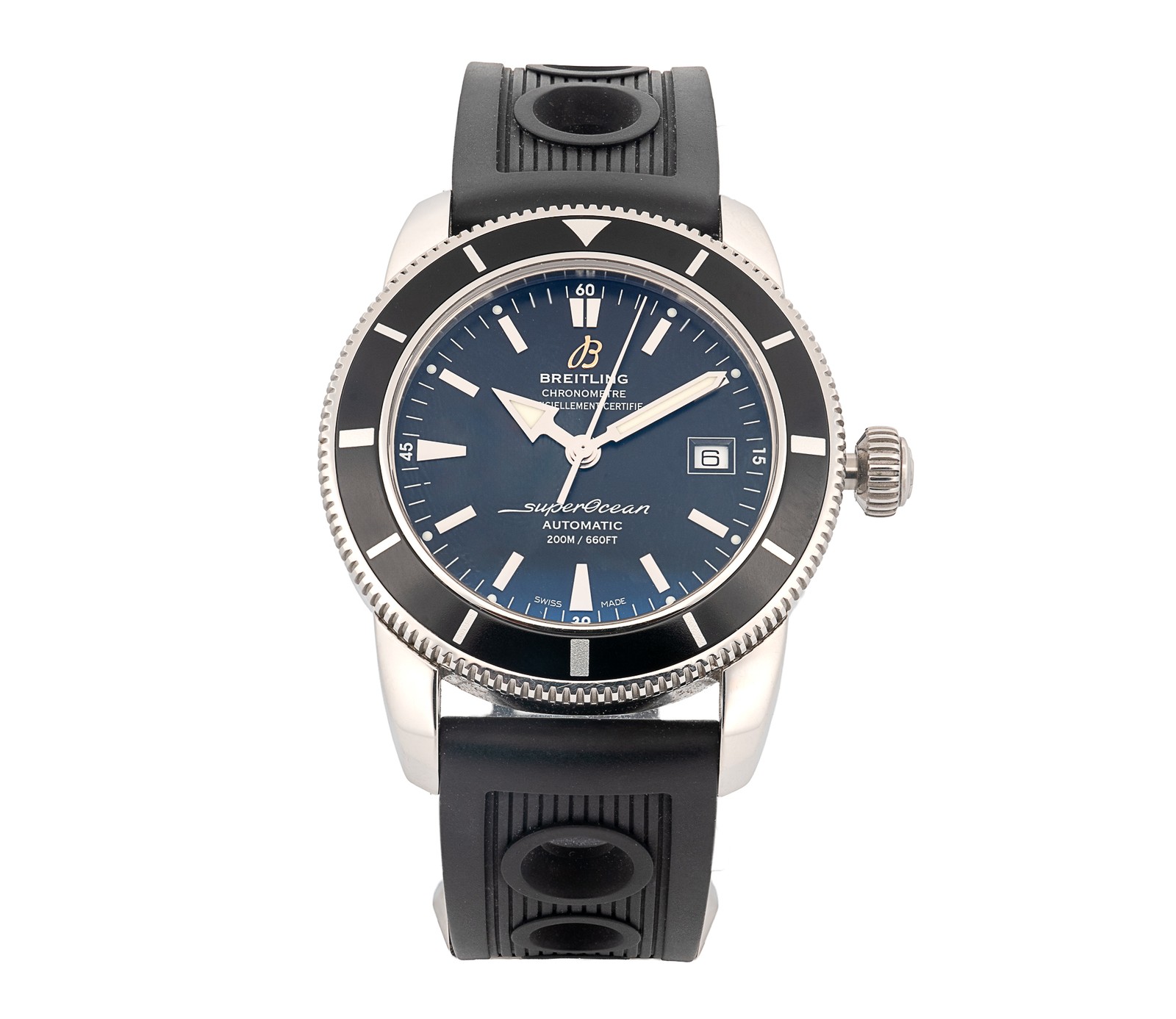 Breitling SuperOcean Heritage 42 A17321 Black Dial Auto SS Mens Watch Box Papers