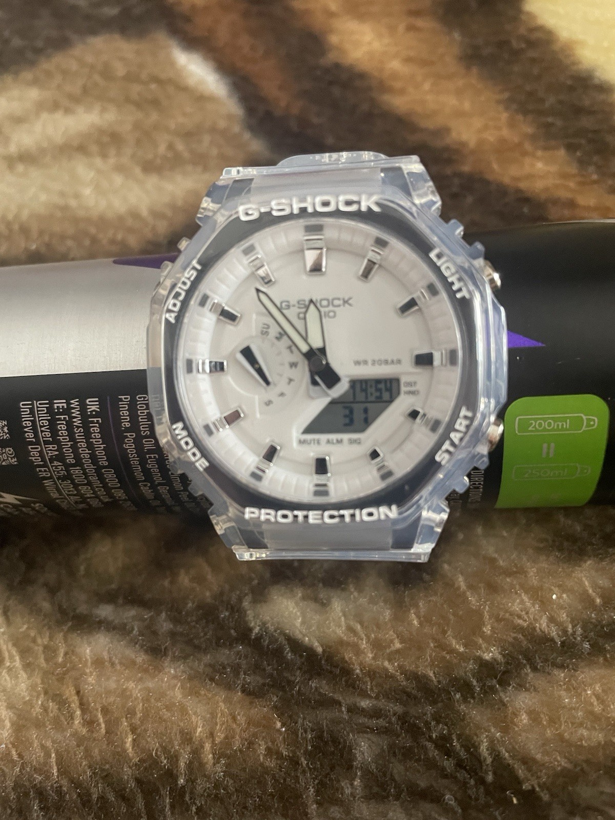 CASIO G-SHOCK GMA-S2100SK-7ADR White Transparent Resin Band Men’s Wrist Watch |