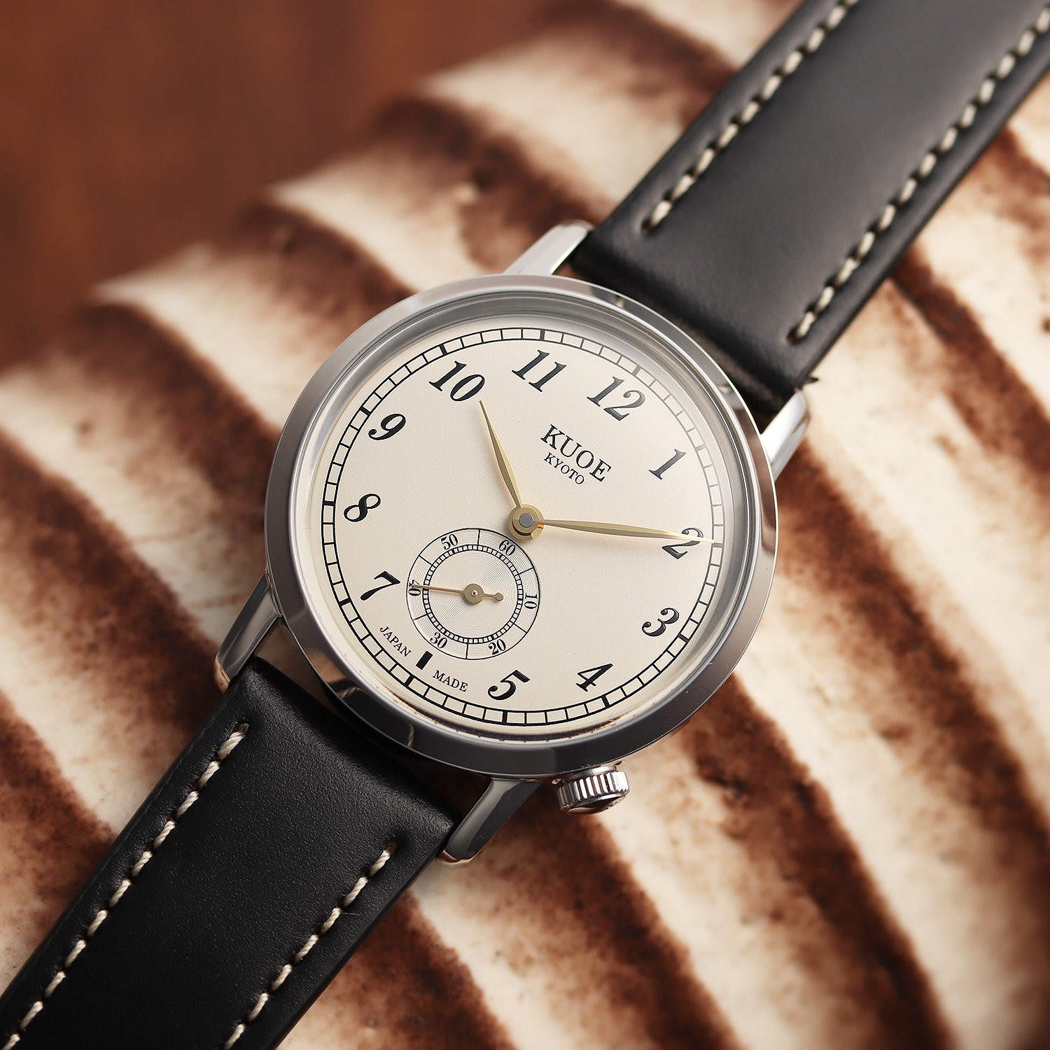 KUOE KYOTO OLD SMITH 90-007 Small Seconds Automatic Black Cordovan Strap 35mm