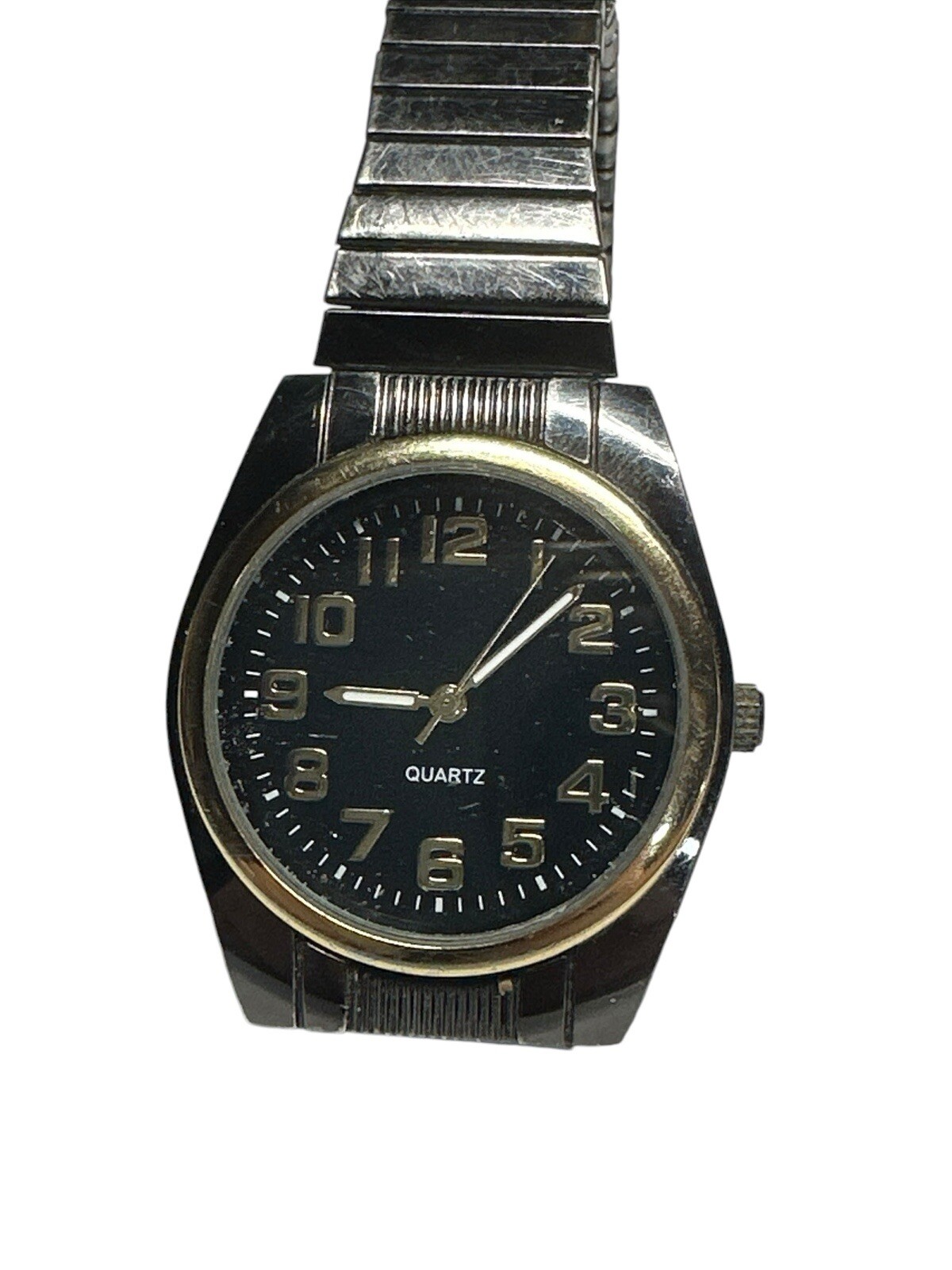 Vintage Accutime Watch Corp WMM2002 0317 – Silver Tone Stretch Band