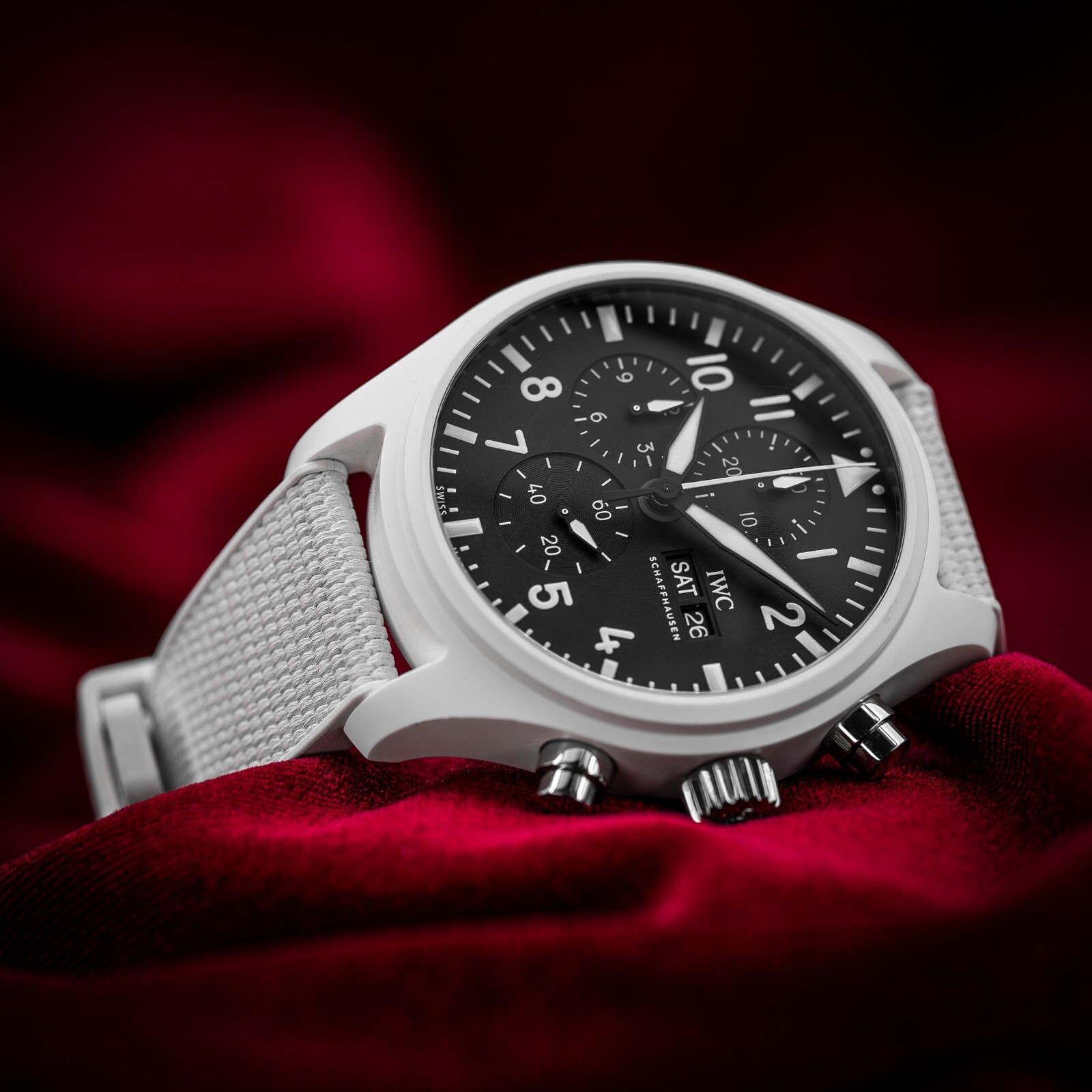 IWC Pilot’s Chronograph Top Gun Edition “Lake Tahoe” IW389105 White Ceramic MINT