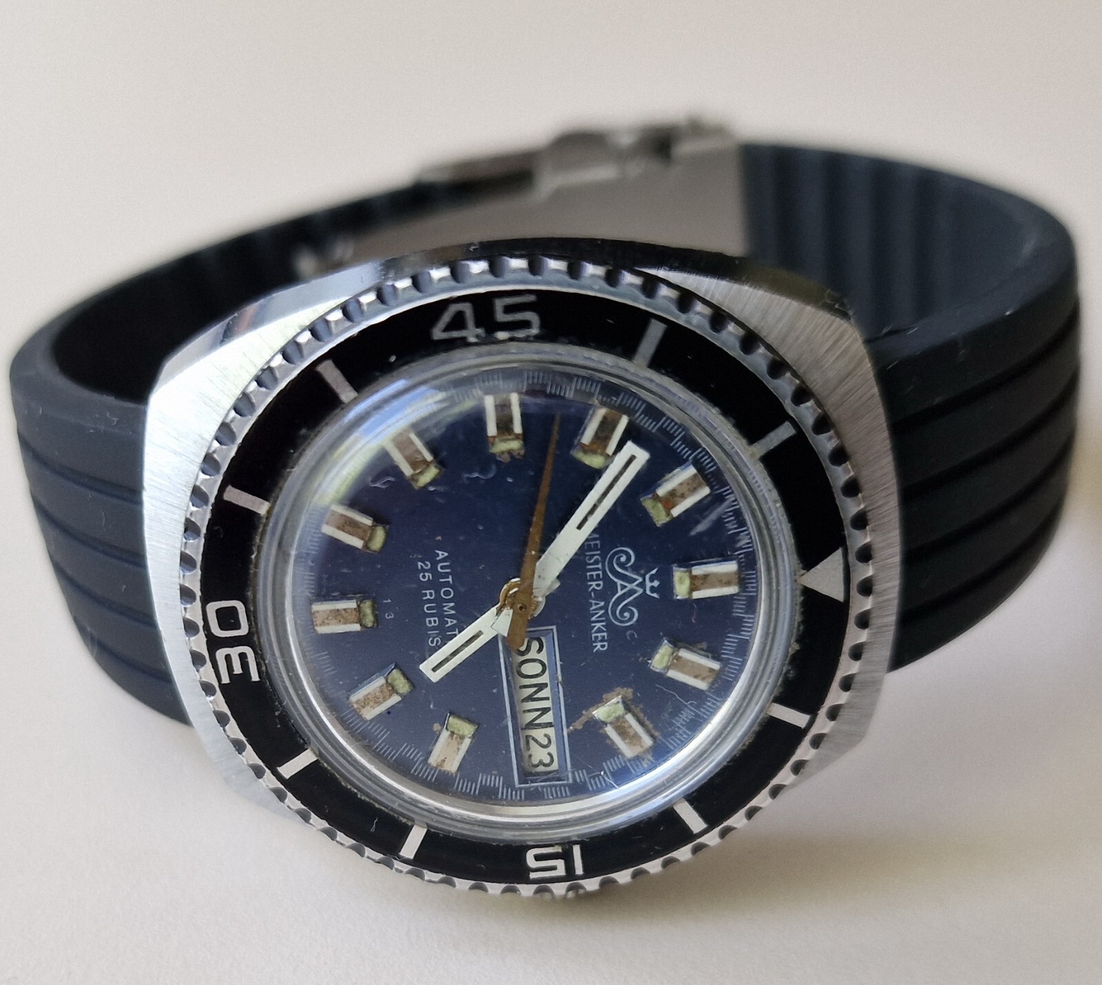 Vintage MEISTER ANKER DIVER Automatic Day/Date FB226 German Made From 70’s
