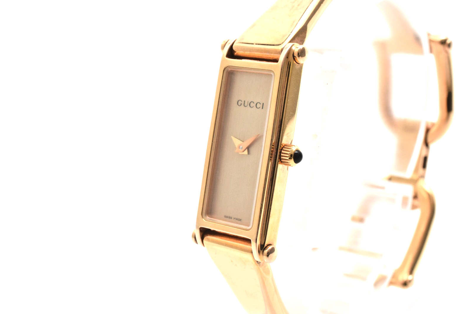 GUCCI 1500L Gold Dial Quartz Vintage Womens Dress Watch NEAR MINT From JAPAN
