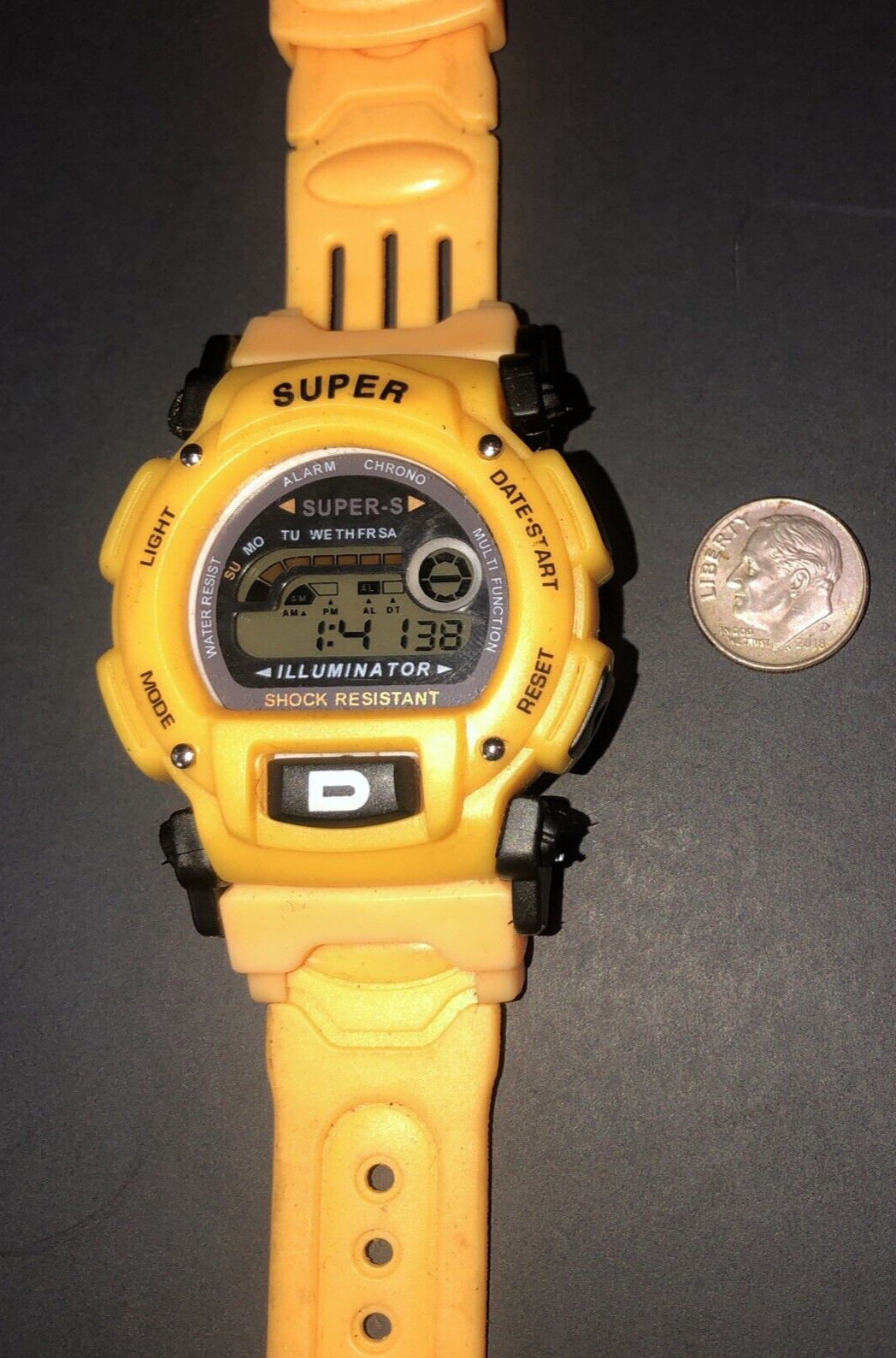 Super D illuminator Shock Resistant Wristwatch with Light Alarm