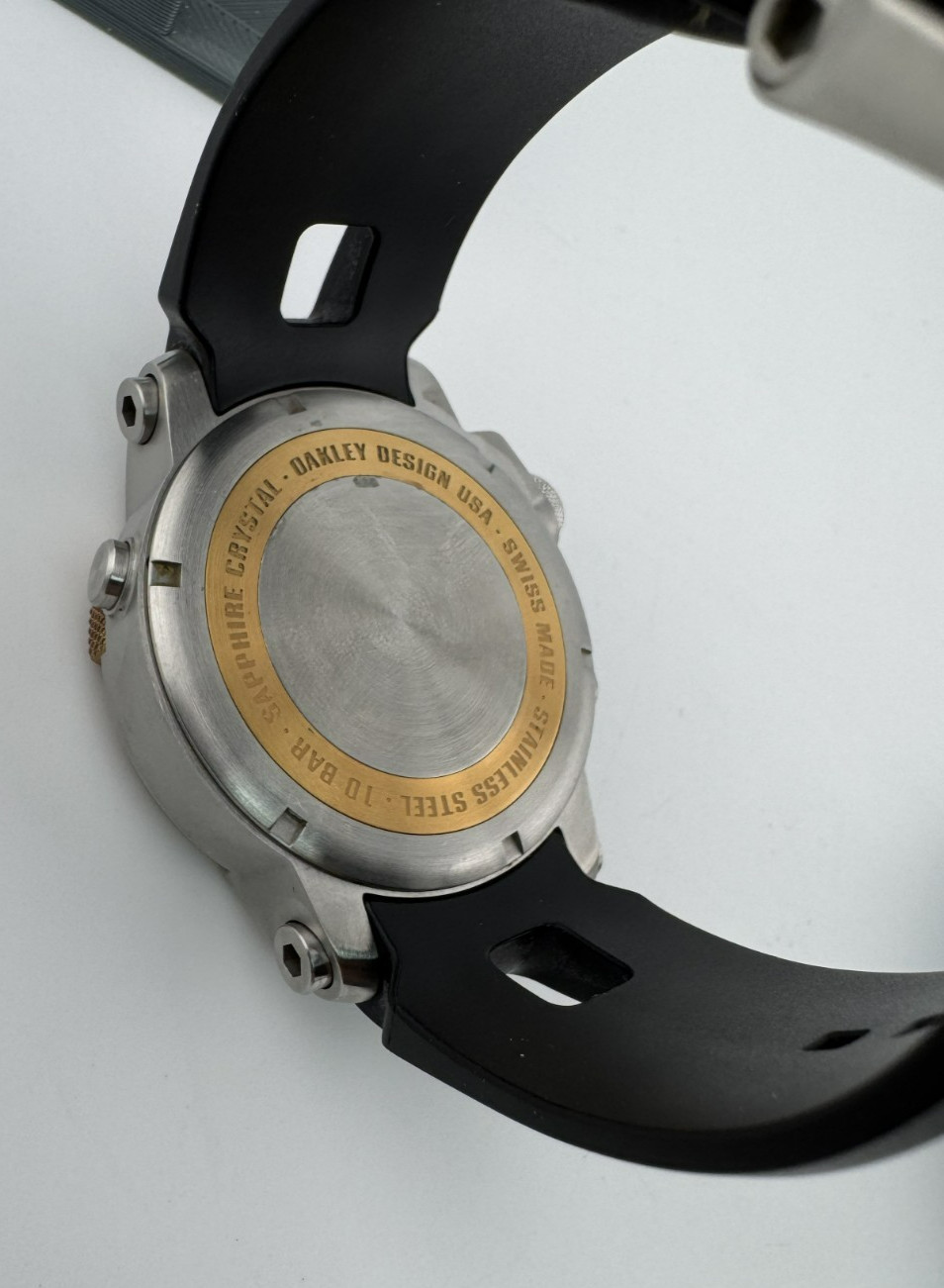 OAKLEY KILL SWITCH SILVER BLACK WHITE W/ ROSE GOLD BEZEL WATCH 26-330 AUTHENTIC