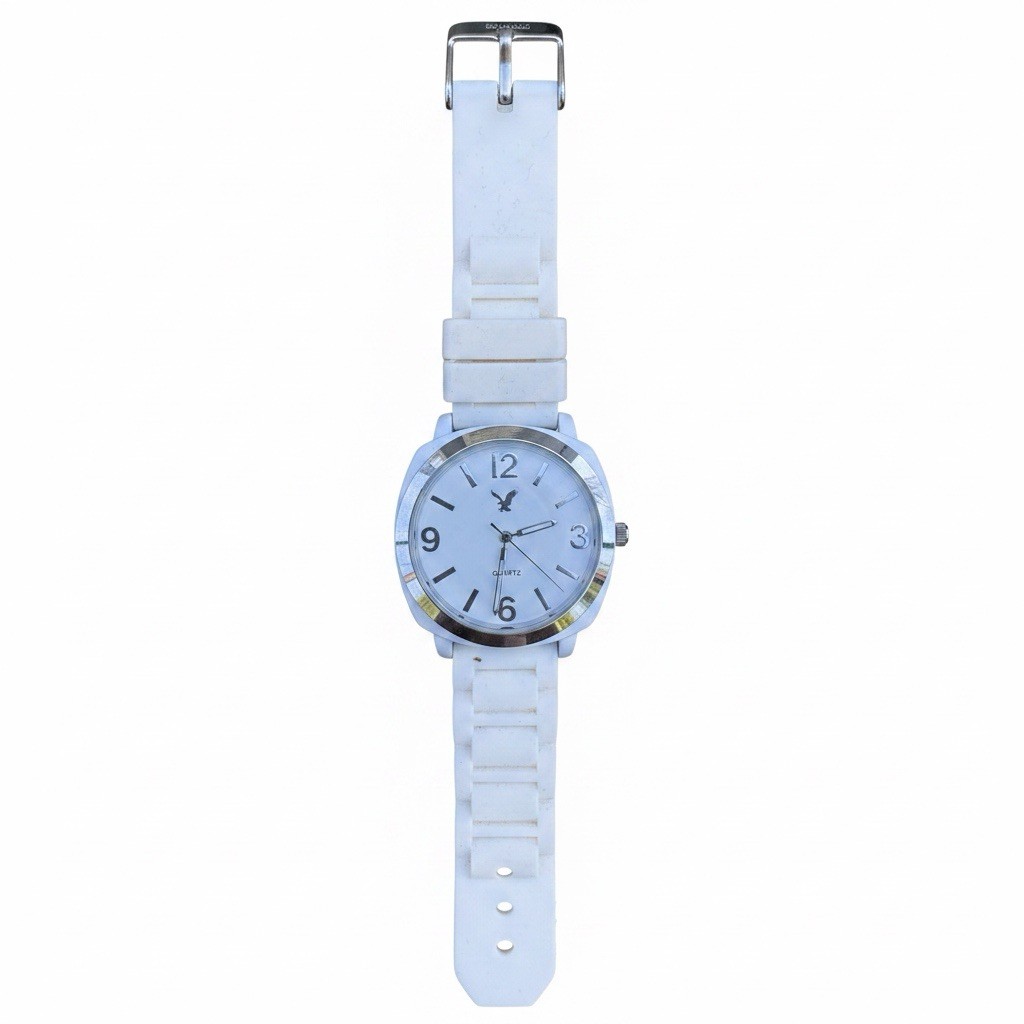 American Eagle Outfitters White Quartz Watch, Silver Tone, Very Good Condition
