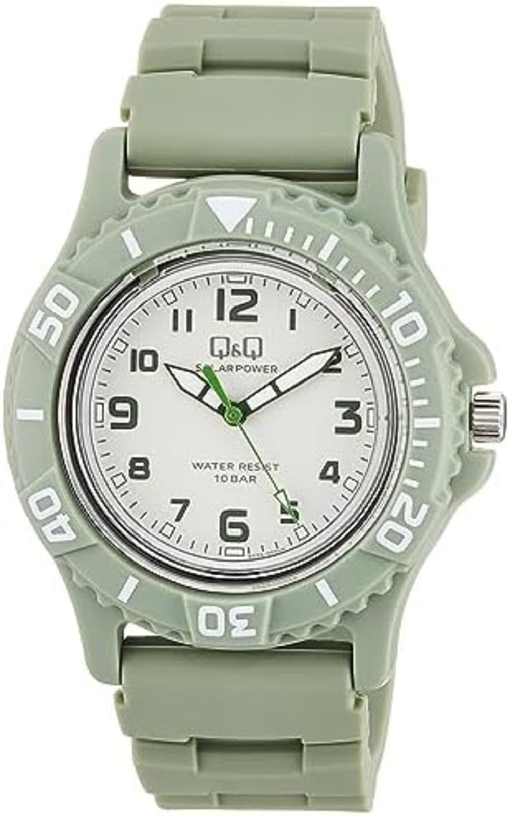 CITIZEN Q&Q Solar Divers Style Watch 100m (10ATM) Green E02A-005VK F/S w/Track#