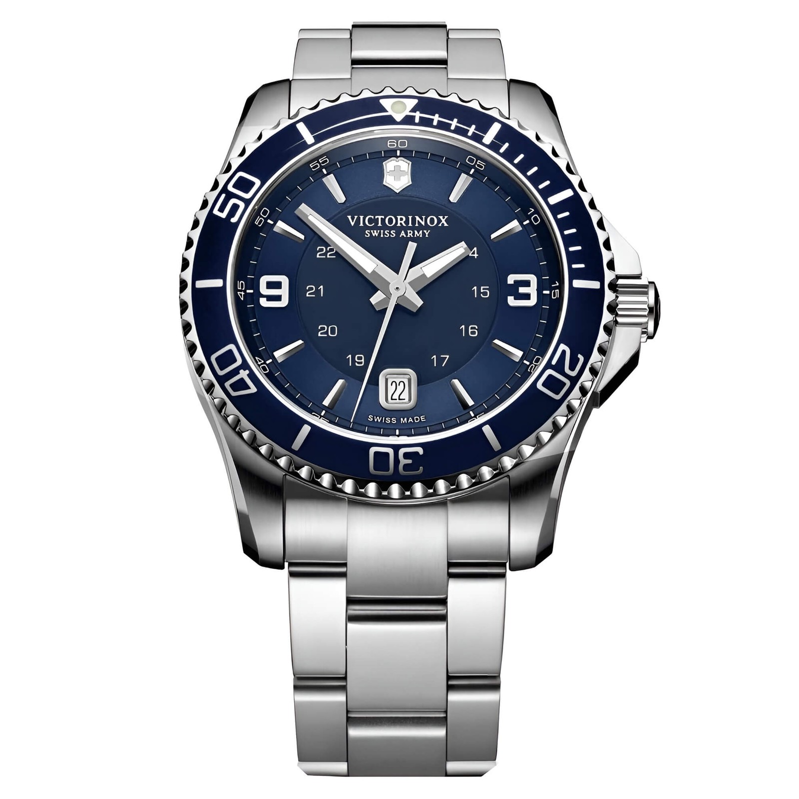 Victorinox Swiss Army Men’s Maverick Navy Blue Dial Steel Bracelet Watch 241602