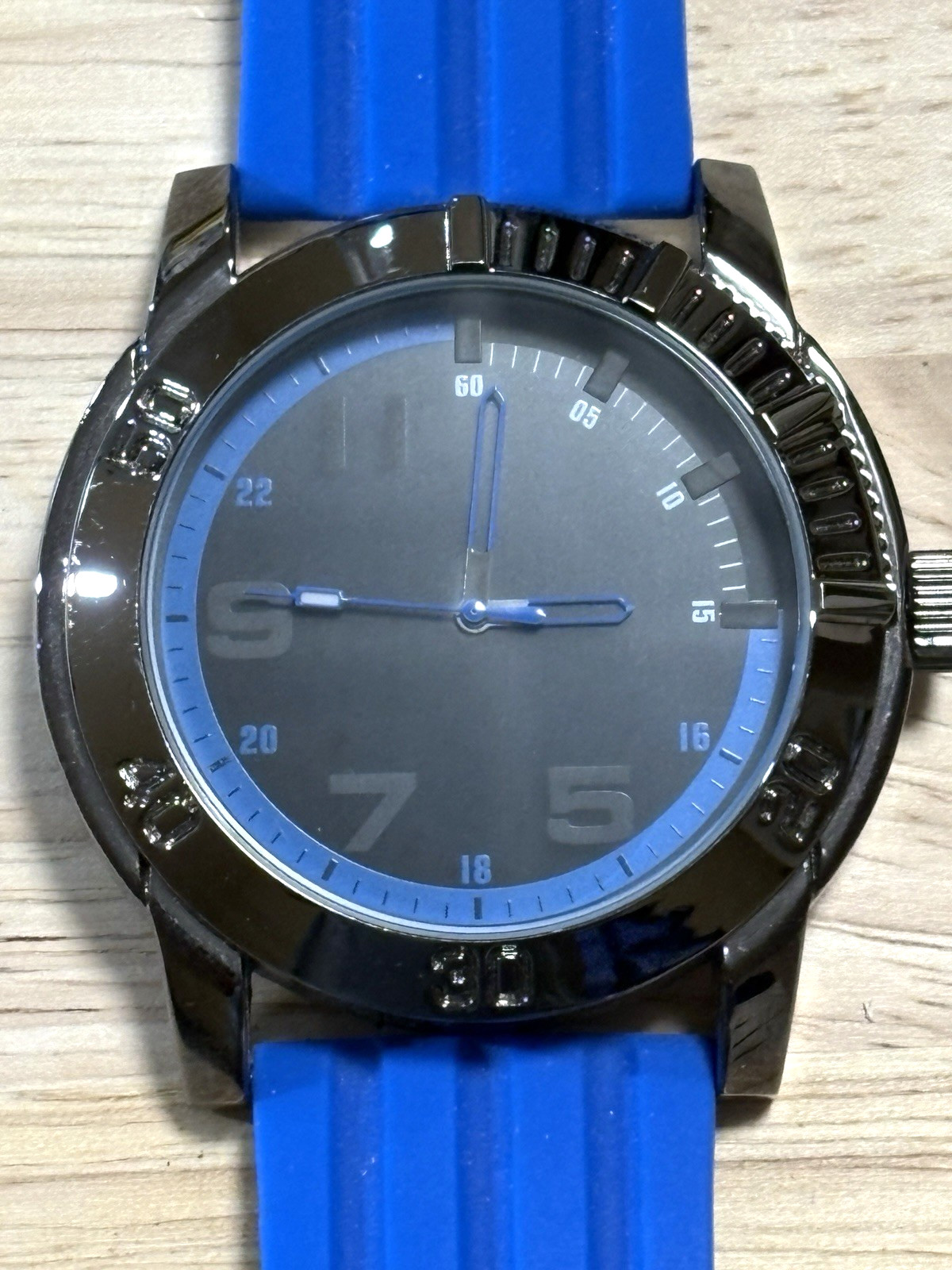 Blue and Dark Chrome Watch