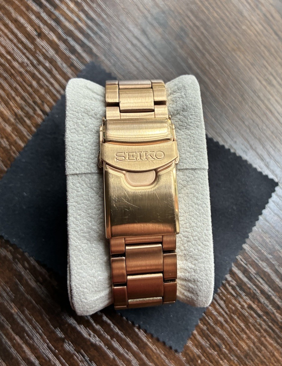 Seiko 5 Men’s Automatic Diver Watch SRPE72K1 Rose Gold Tone Day/Date 4R36 08E0