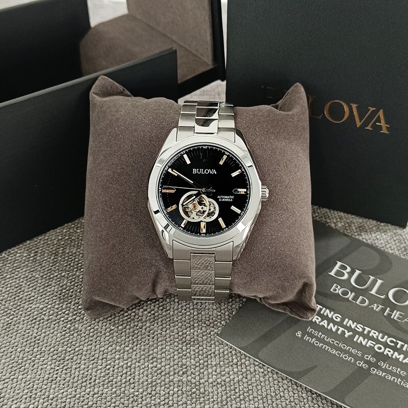 Bulova New Surveyor Automatic Black Dial 96A270 Men’s Chronograph Watch 42mm