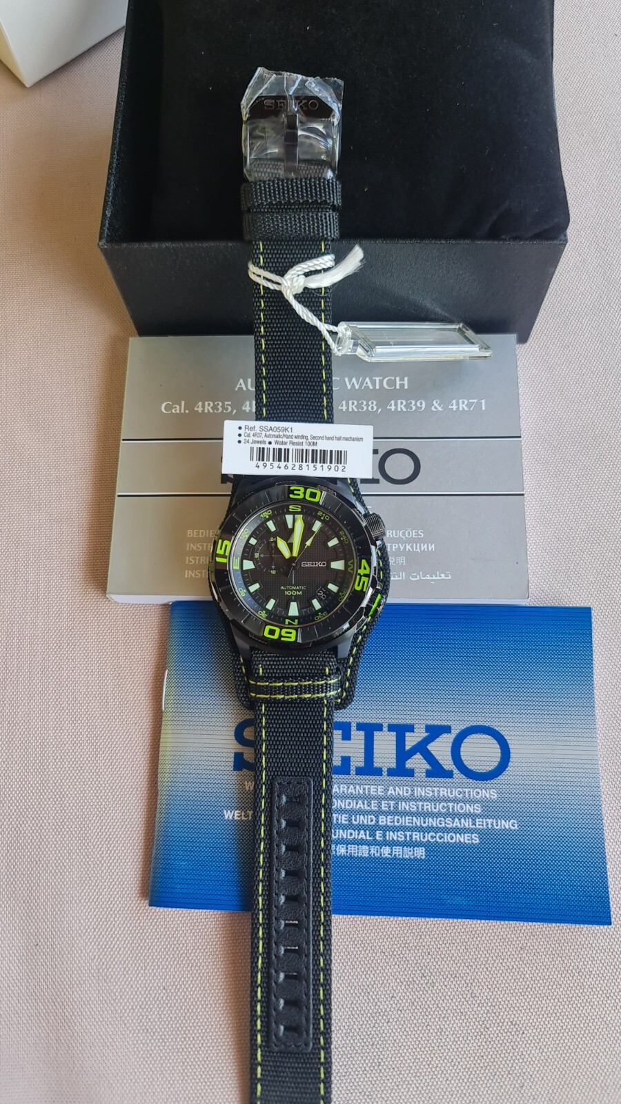 SEIKO SUPERIOR SSA059K1 Automatic Watch Canvas Band LIMITED Hardlex 4R37 Compass