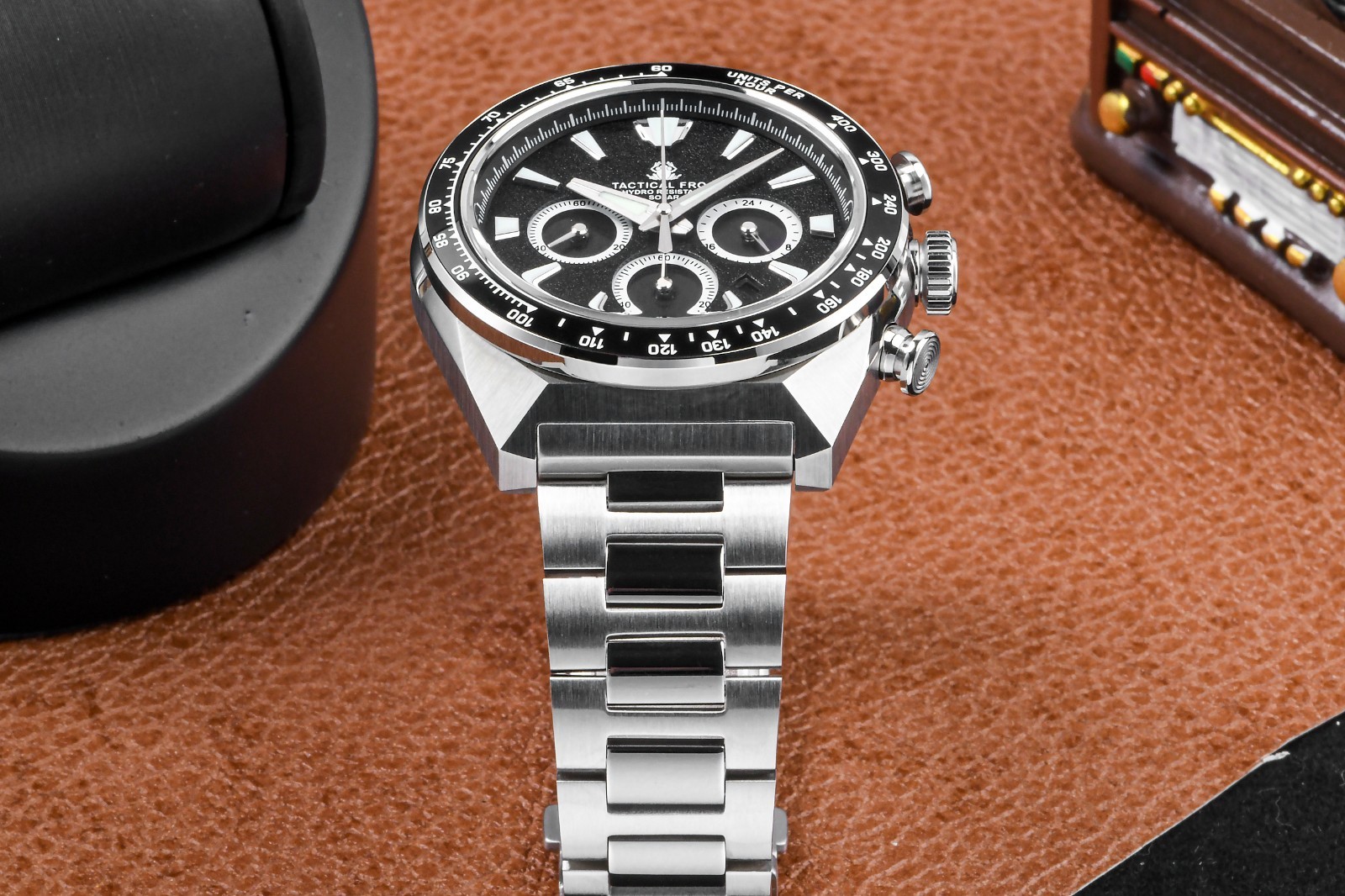 TACTICAL FROG GS VS75 Quartz Solar Chronograph Watch 45.5mm Paul Newman C3 316L