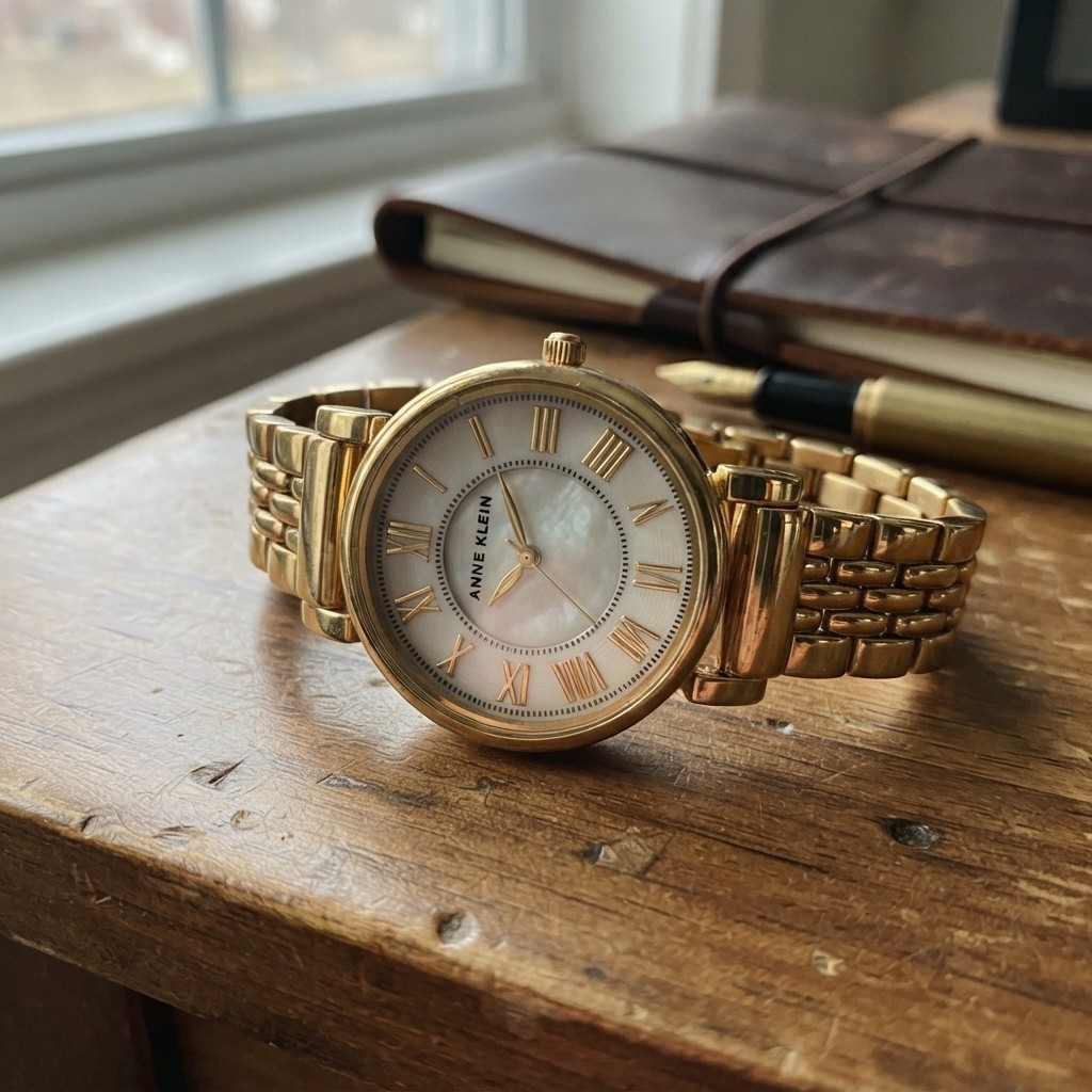 Luxury Women’s Gold Bracelet Watch with Roman Numerals – 30mm Mother-of-Pearl