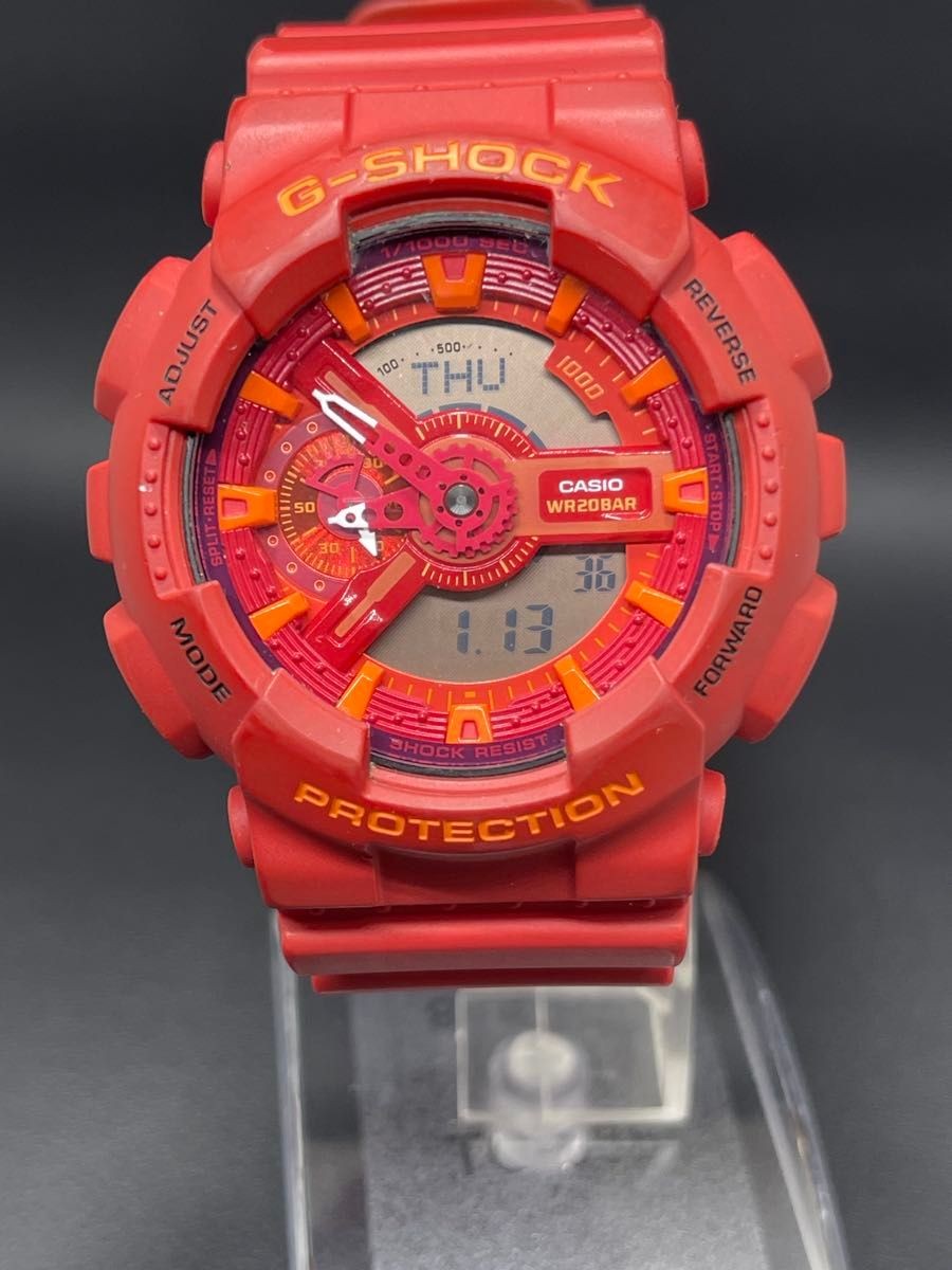 CASIO G SHOCK GA 110AC 4AJF Blue Red Series Red CASIO Ana Digi Red Quartz