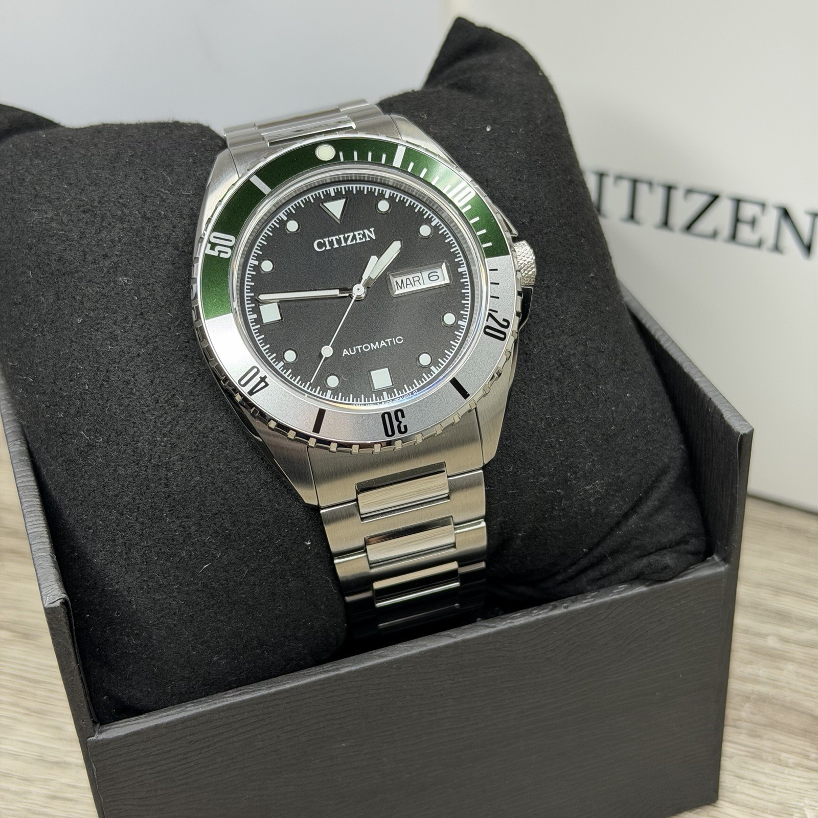 NEW✅AUTOMATIC✅ Citizen Day Date Black Dial Steel Men’s Watch NH7531-50E $675