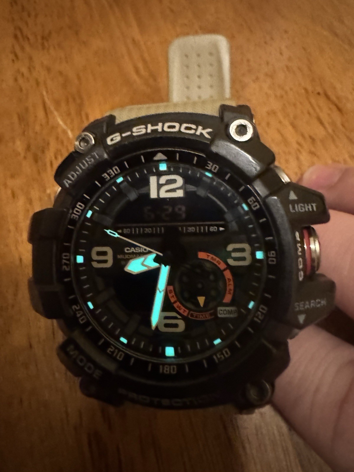 Casio G-SHOCK Mudmaster Analog-Digital Quartz 200m 55mm Beige Resin Strap