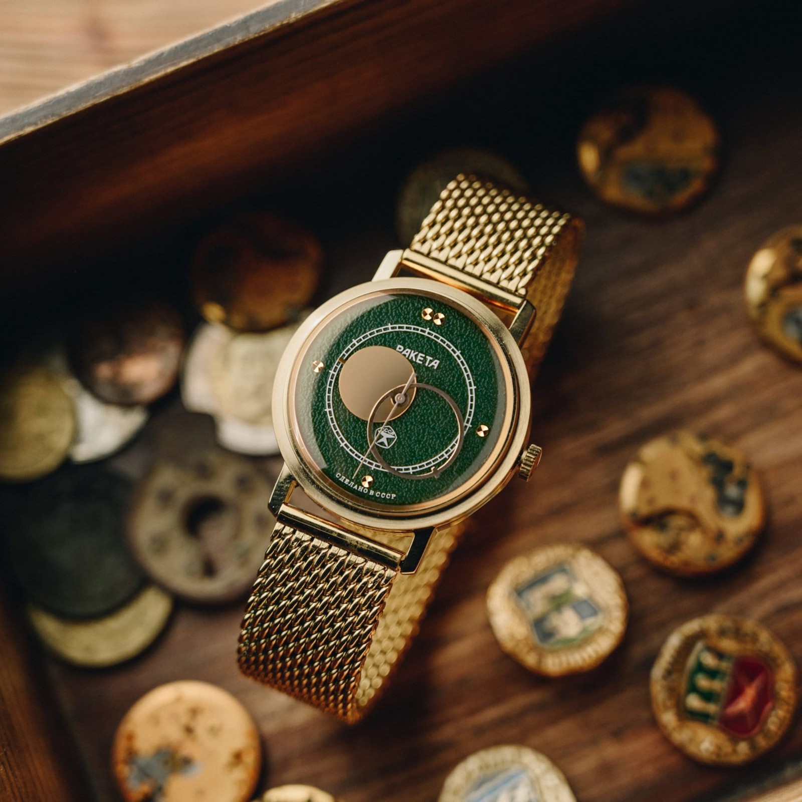 Rare Green Vintage Raketa Kopernik (Copernicus) 1980s, Soviet Men’s Watch