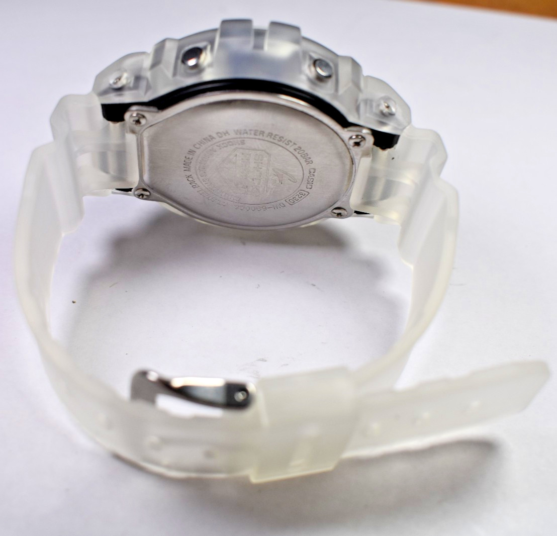 MODIFIED Casio G-Shock DW6900CS-1 (3230) Transparent/Clear Men’s Watch NEW BATT!