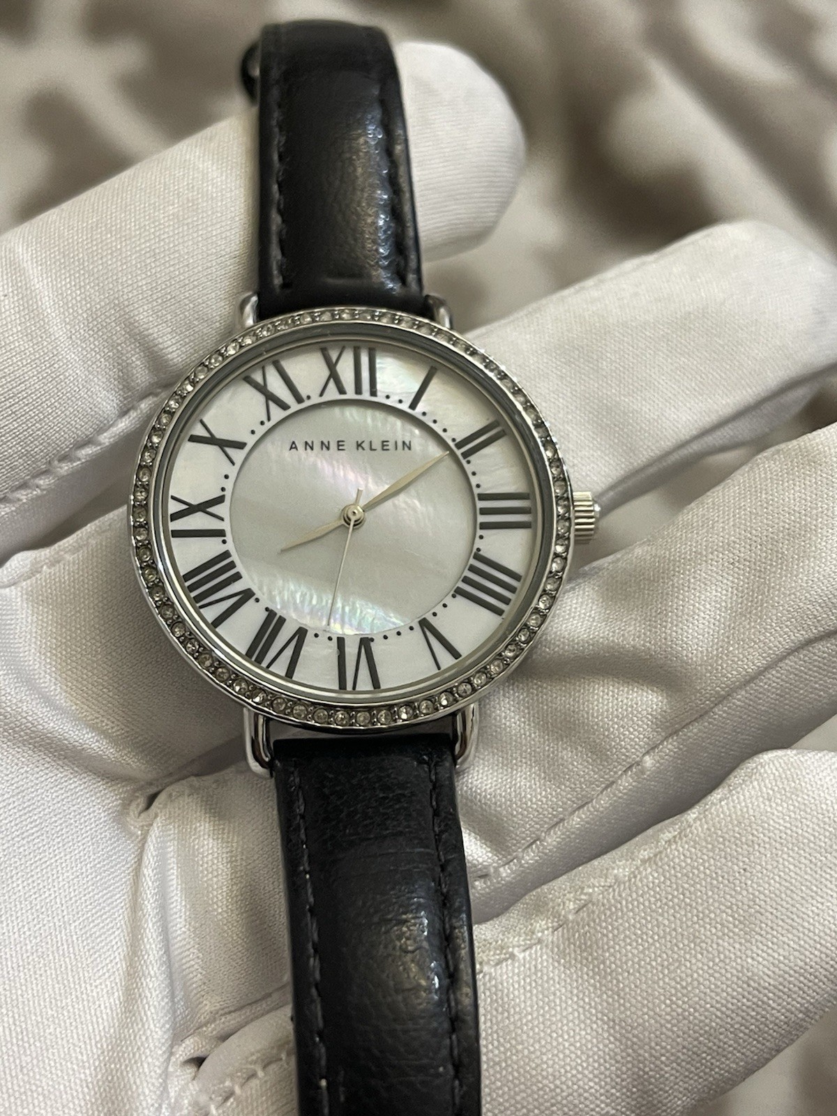 Anne Klein Women’s AK/1617INST Swarovski Crystal-Accented Watch