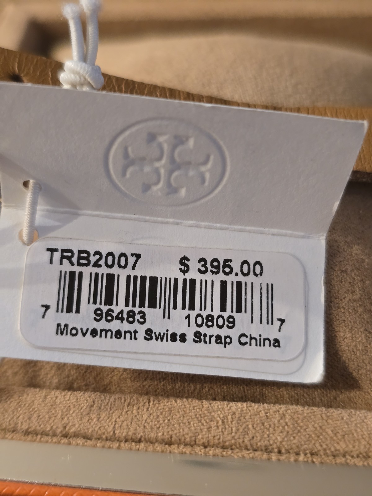 Tory Burch TRB2007 Gold Rectangle Watch Tan Wrap Around Leather Strap NIB