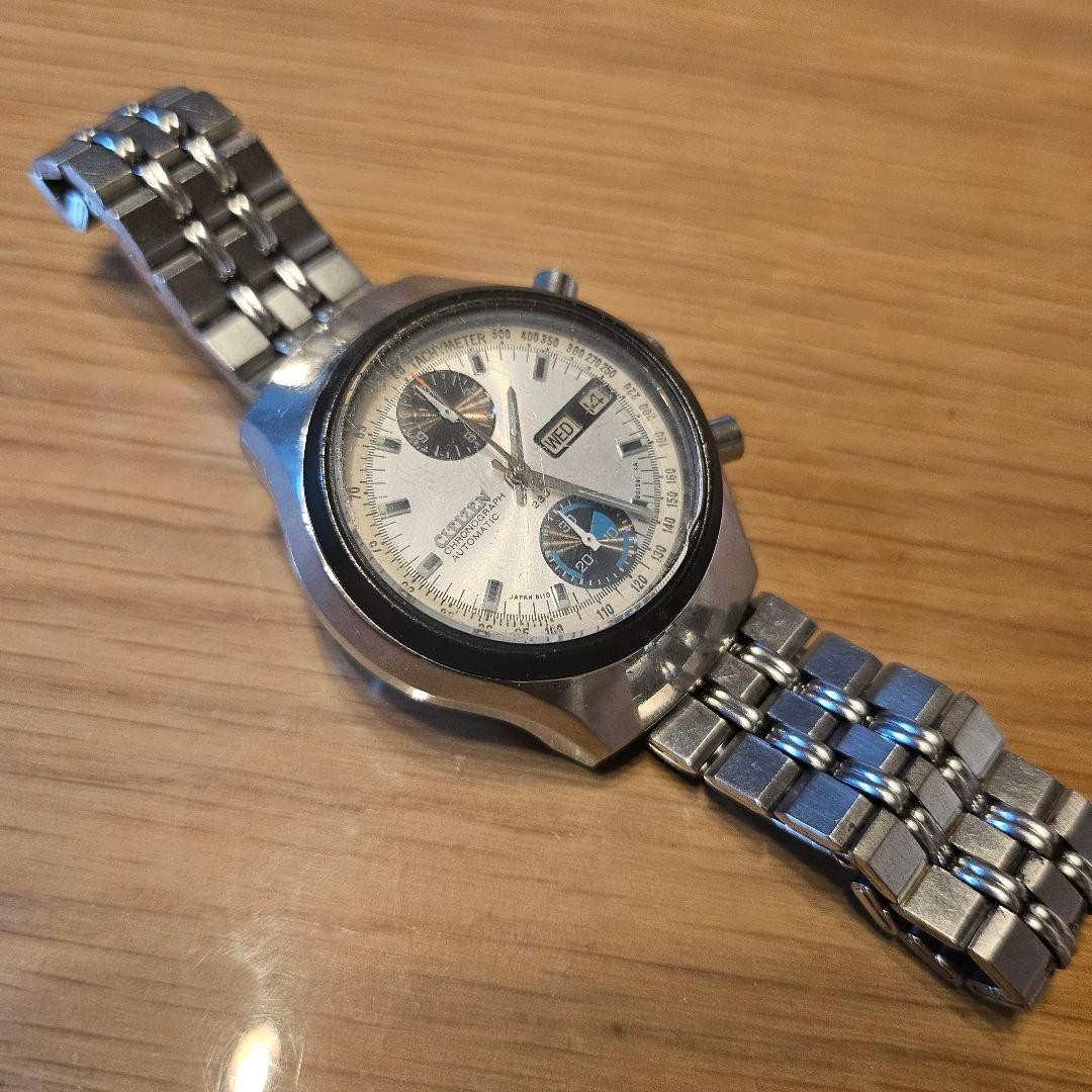 CITIZEN 4-901037 Chronograph Automatic 17cm 6.69in Working Vintage Watch Rare