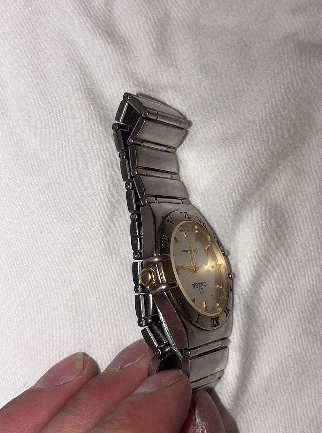 WOMENS-OMEGA Constellation Quartz Date 33mm White Dial Stainless Steel Bracelet