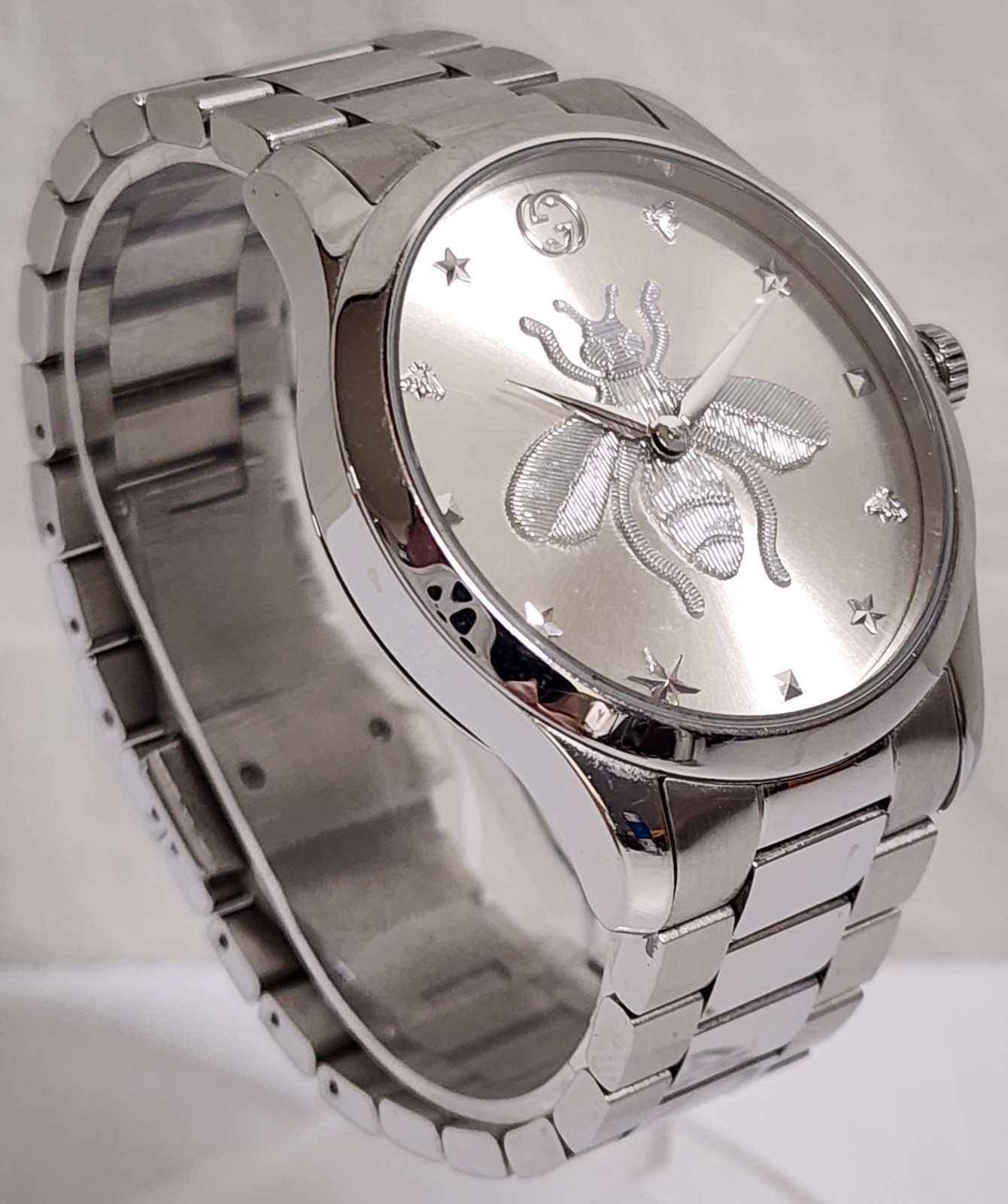 Gucci G Timeless Silver Dial Silver Steel Strap Watch For Women – YA1264126