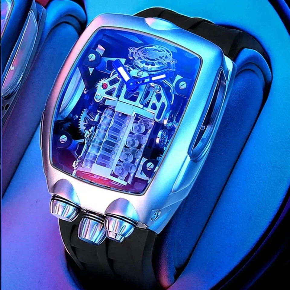 PINDU Design BUGATTI STYLE Engine 16 Cylinder Men’s NH05 Automatic Watch