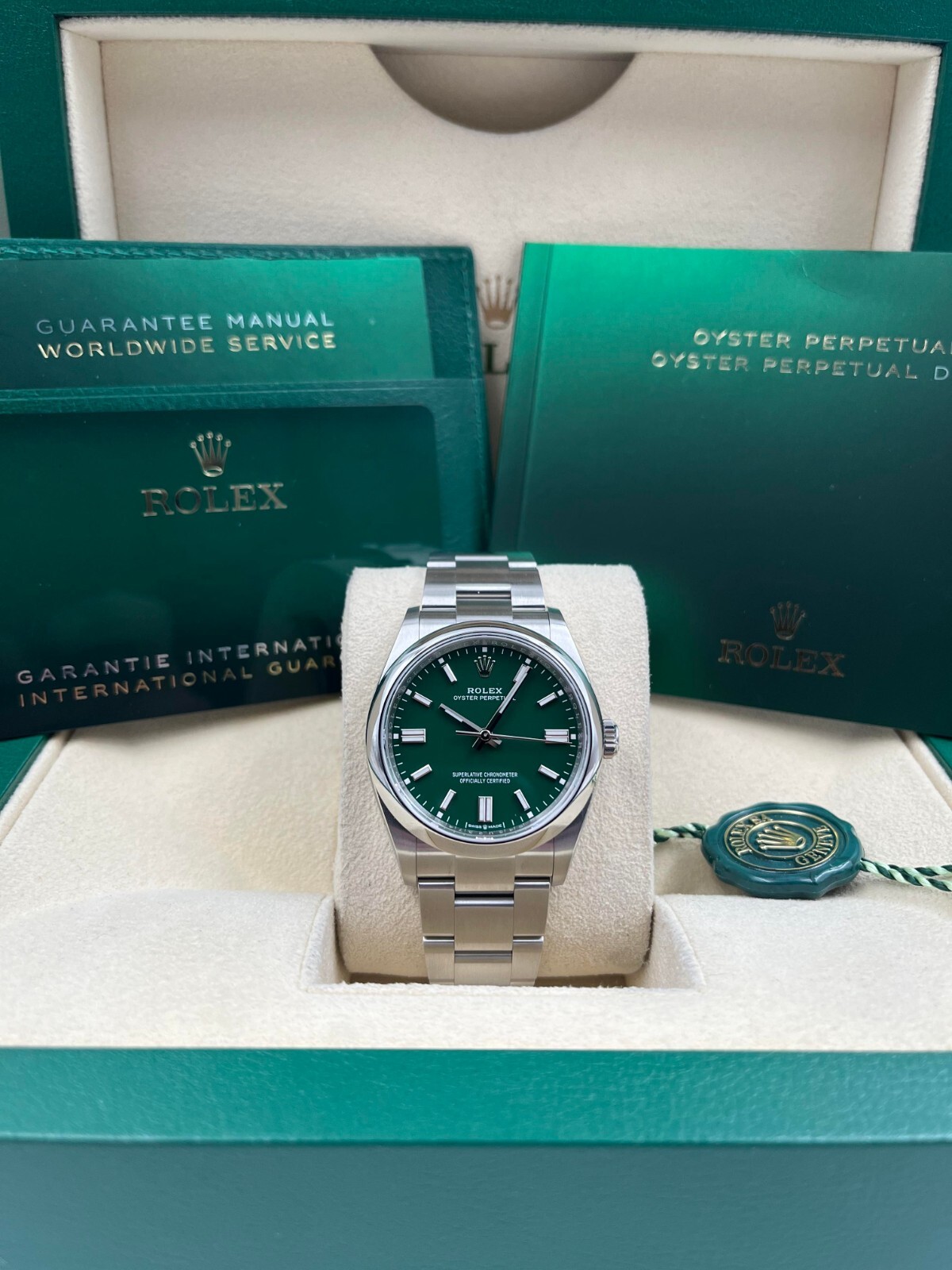 Rolex Oyster Perpetual 36mm Green Dial 126000 Unworn 2022+