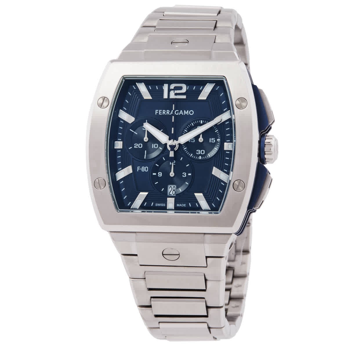 Ferragamo SFKE00724 F-80 Blue Dial 41.8 mm Men’s Watch New
