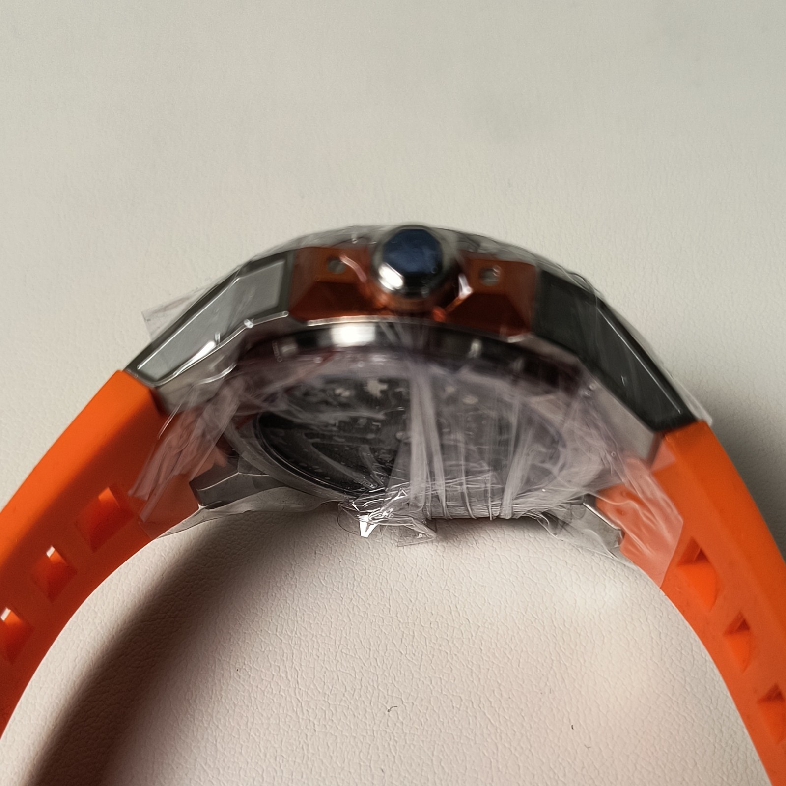 Invicta Celestial Adamastre Skeleton Automatic Orange Silicone Strap Carbon Box