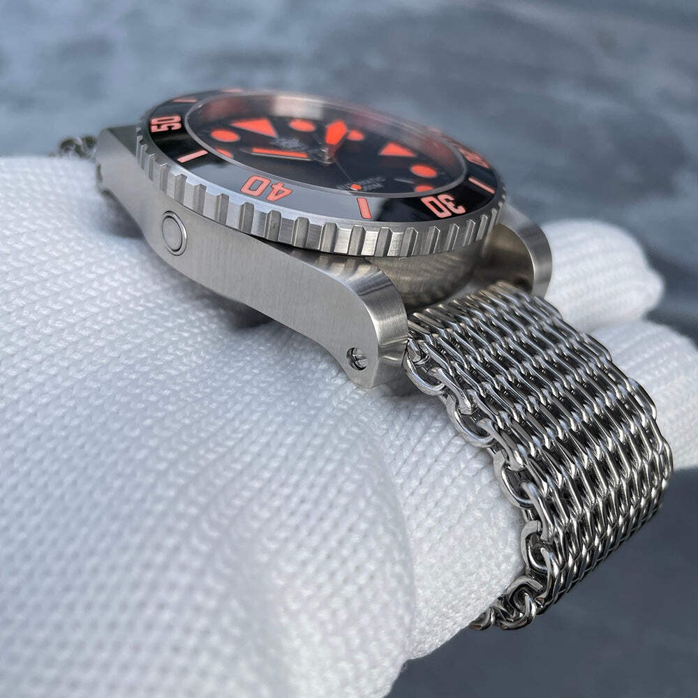 STEELDIVE SD1987 — Orange 46.5MM Big Size Analog 2000m NH35 Automatic Dive Watch