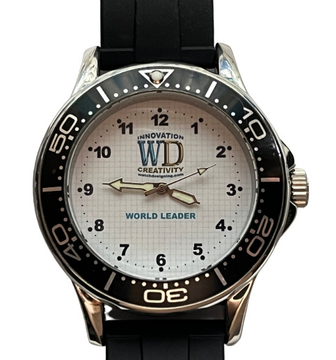 Custom Made Personalize Watch 43mm Case Silicone Black 20mm Band LOGO Design art