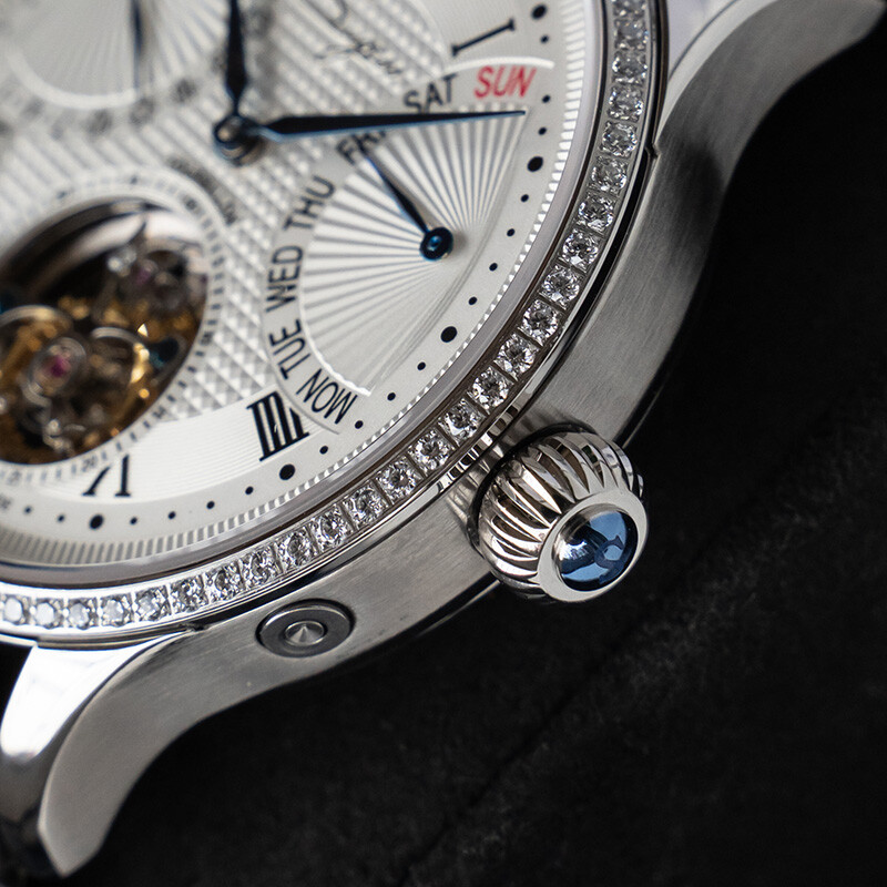 1PC Sugess Tourbillon Master Day Date Seagull ST8004 Mechanical Watch SU8004SBED
